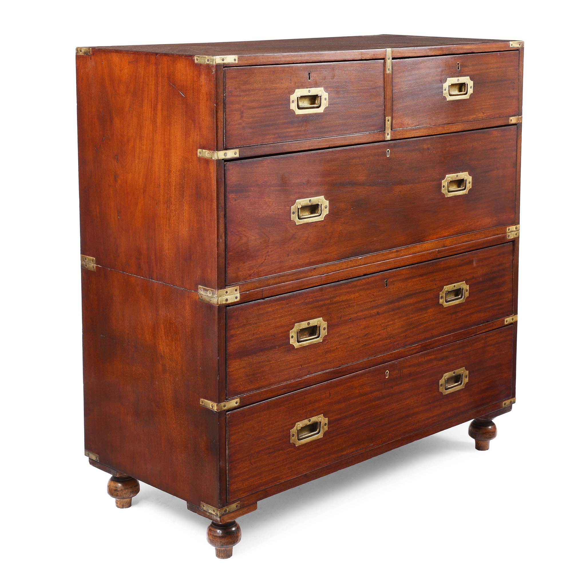 Anglo Indian Teak Campaign Chest Of Drawers - 19thC - Image 3