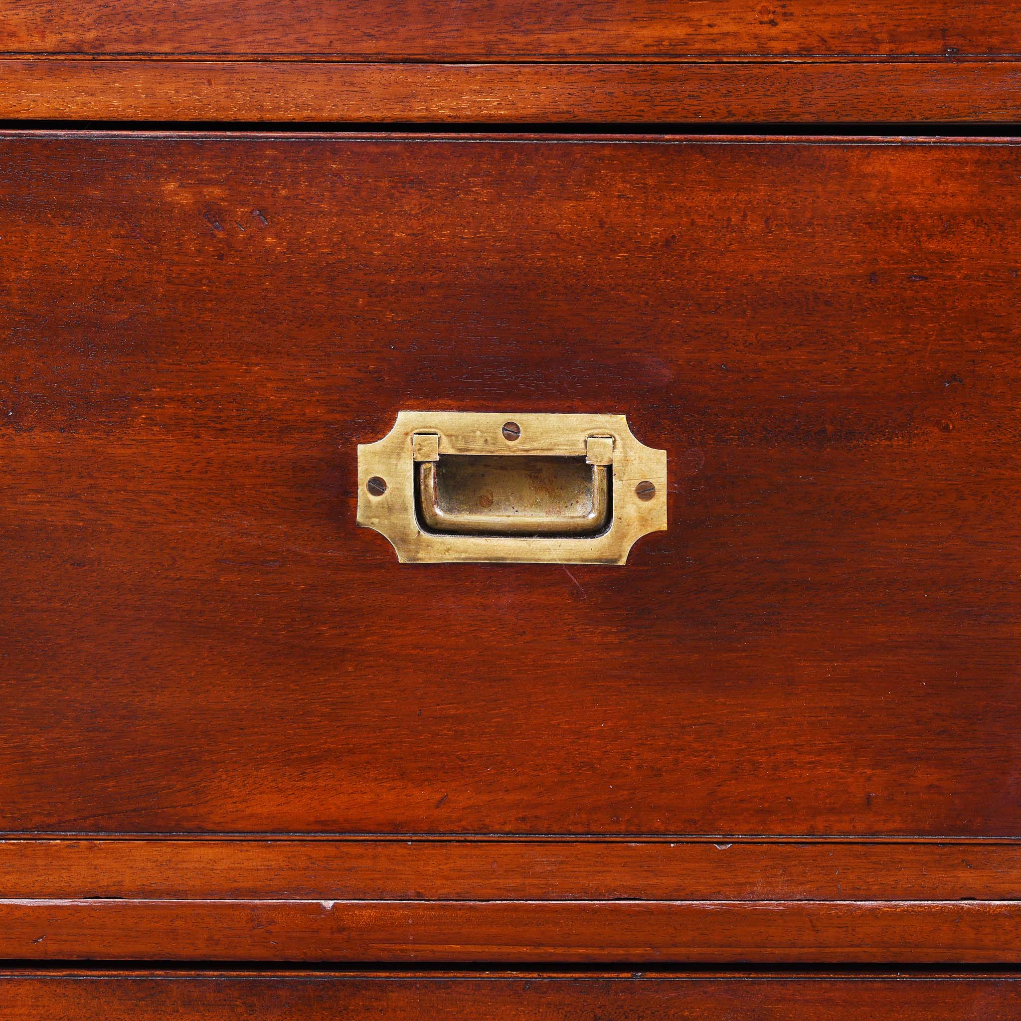 Anglo Indian Teak Campaign Chest Of Drawers - 19thC - Image 7