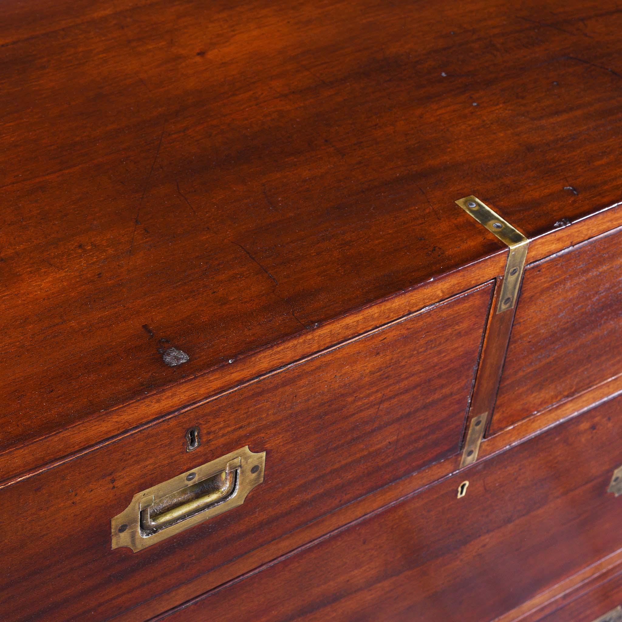 Anglo Indian Teak Campaign Chest Of Drawers - 19thC - Image 8