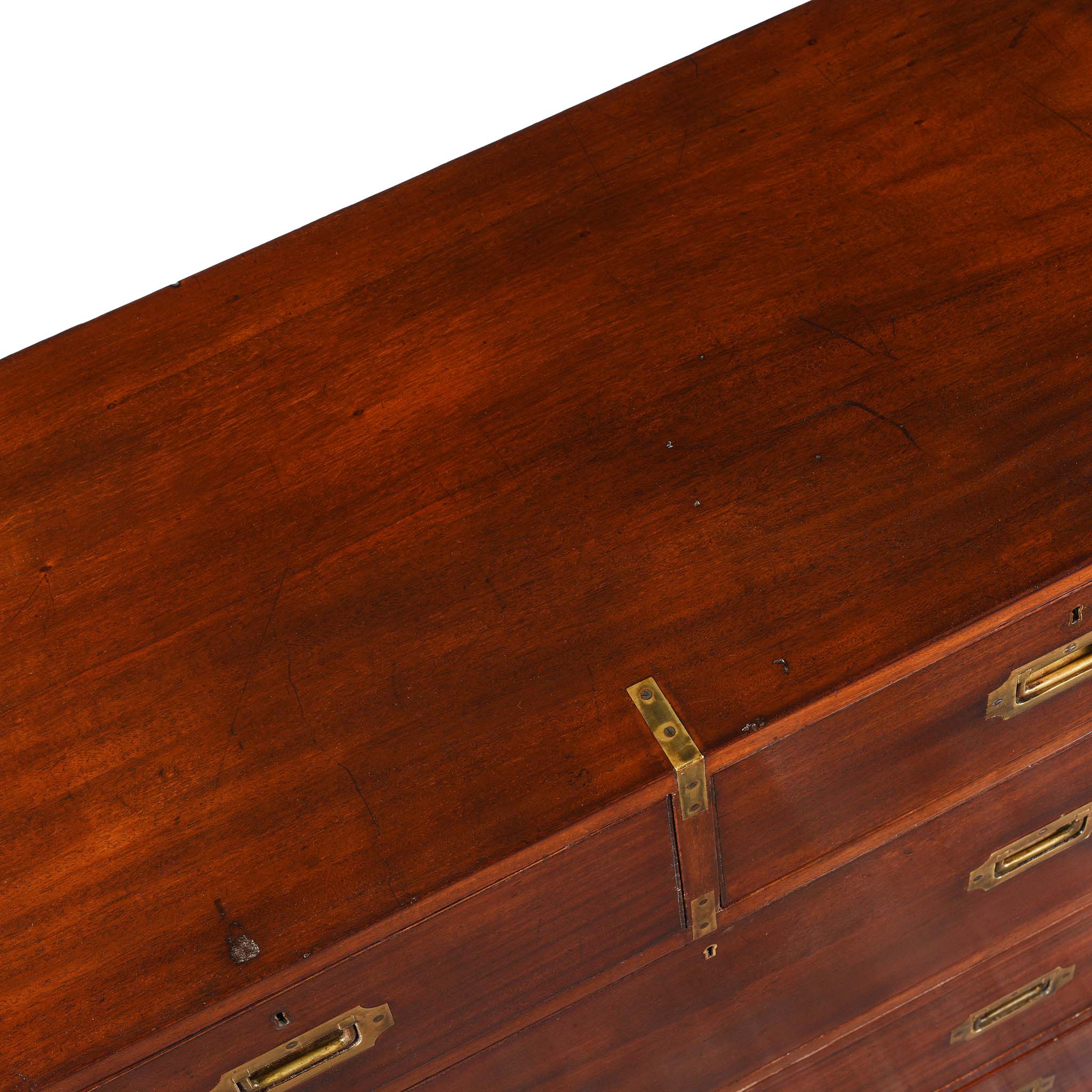 Anglo Indian Teak Campaign Chest Of Drawers - 19thC - Image 9