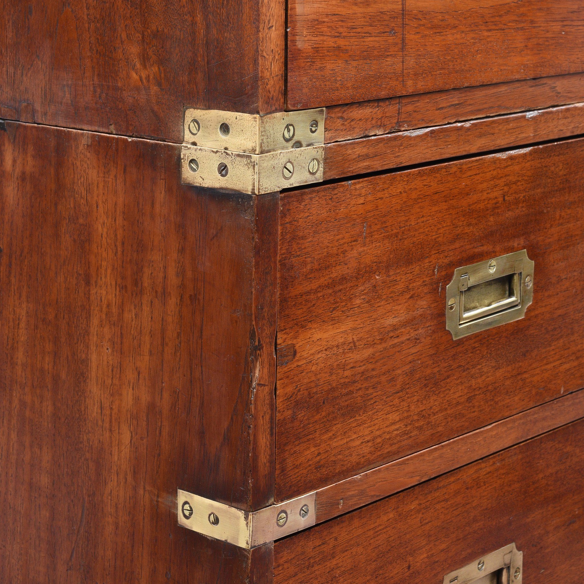 Anglo Indian Teak Campaign Chest Of Drawers - 19thC - Image 8
