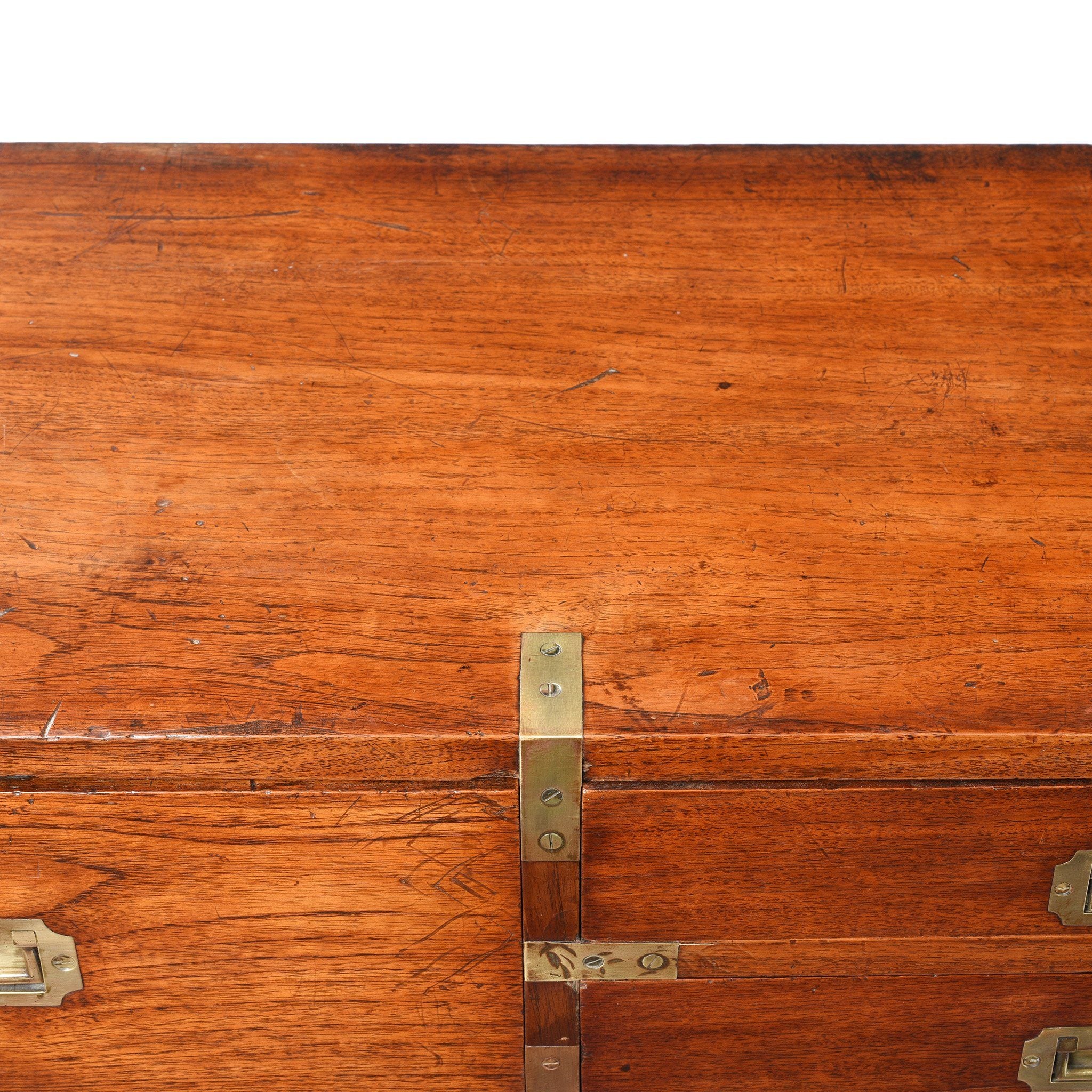 Anglo Indian Teak Campaign Chest Of Drawers - 19thC - Image 9