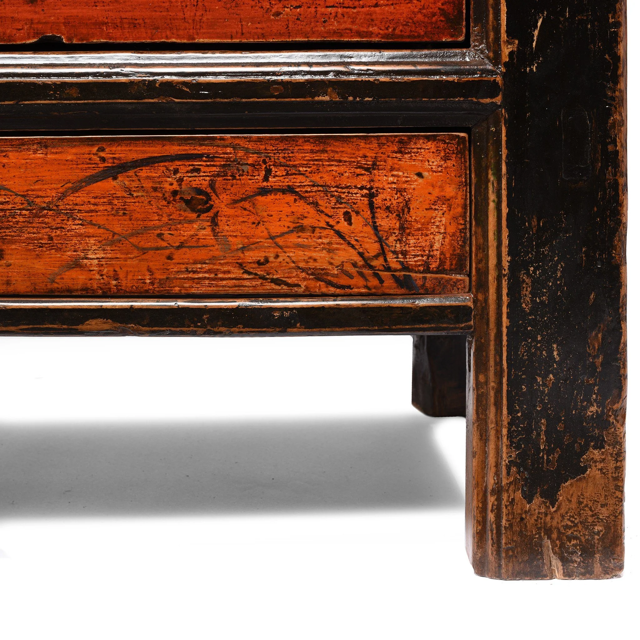 2 Door Traditional Painted Mongolian Sideboard - 19thC - Image 8