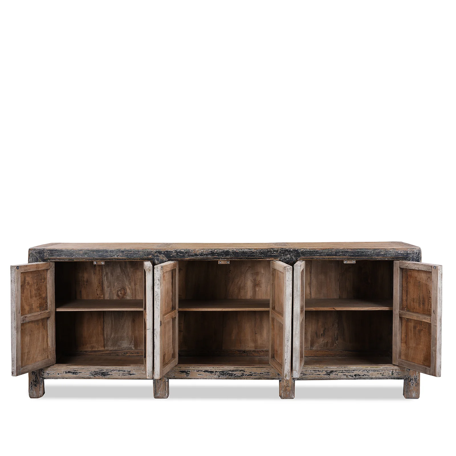 Painted Elm 6 Door Sideboard From Shanxi / Mongolia - Late 19th Century - Image 6