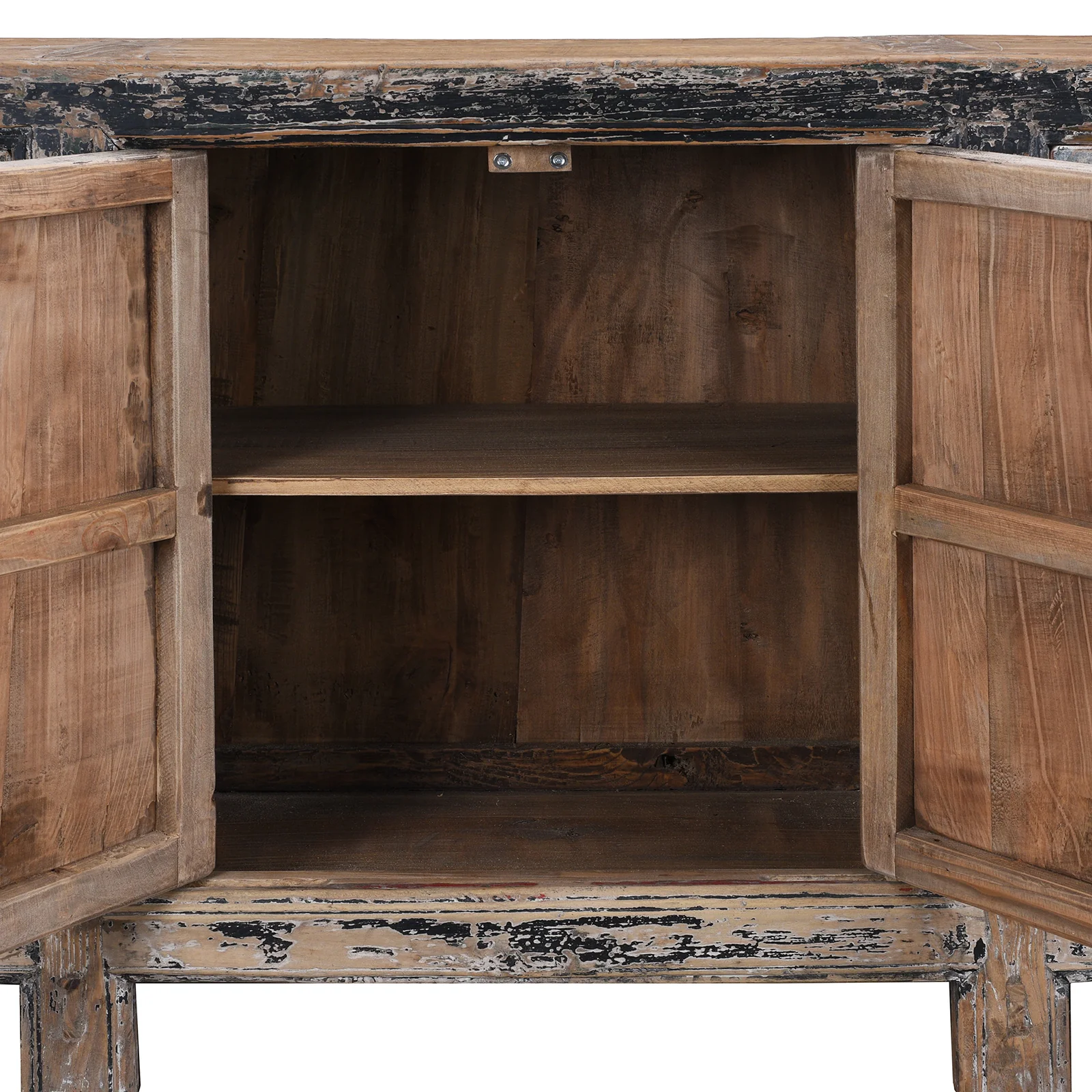 Painted Elm 6 Door Sideboard From Shanxi / Mongolia - Late 19th Century - Image 7