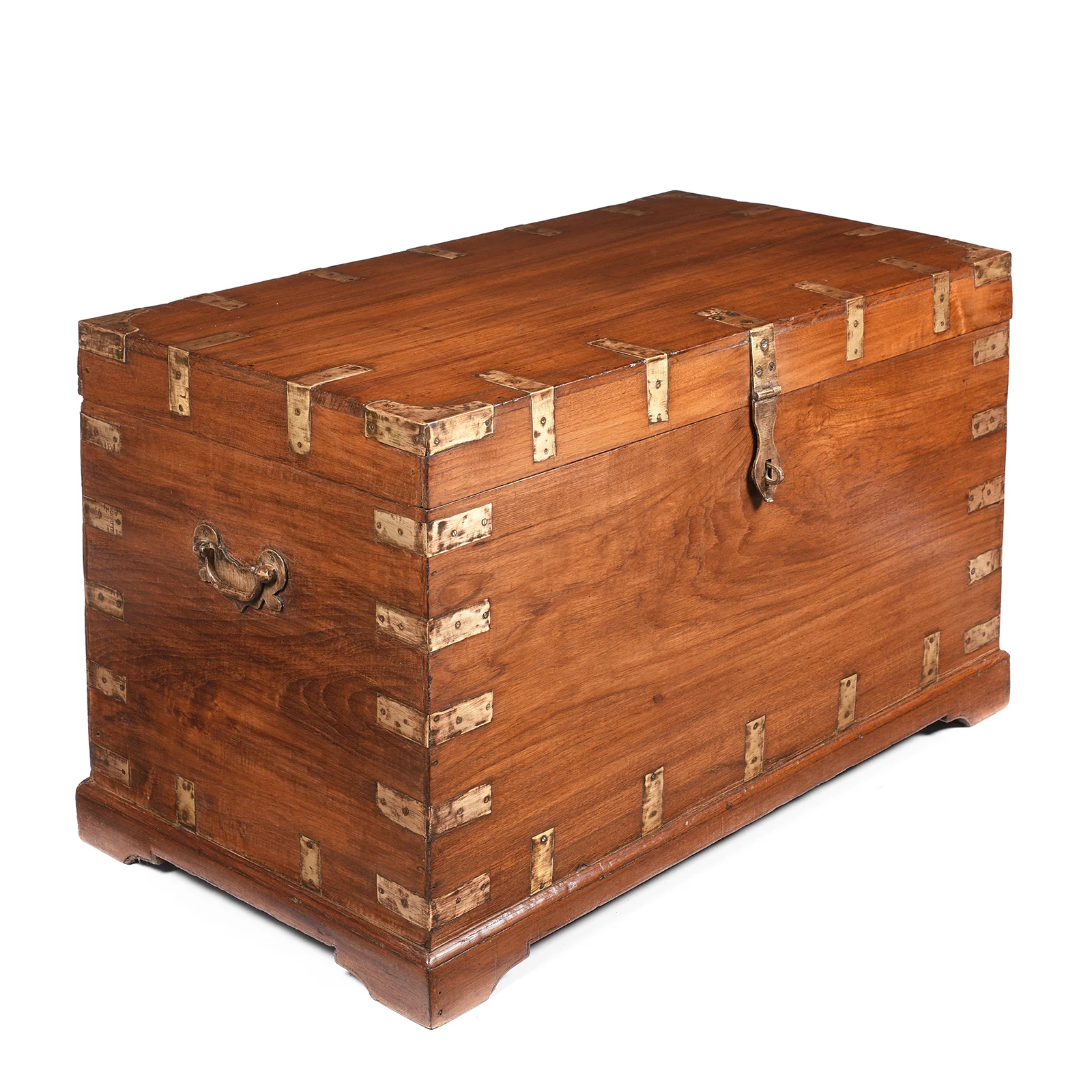 Brass Bound Teak Indian Military Chest From Rajasthan -19thC - Image 3