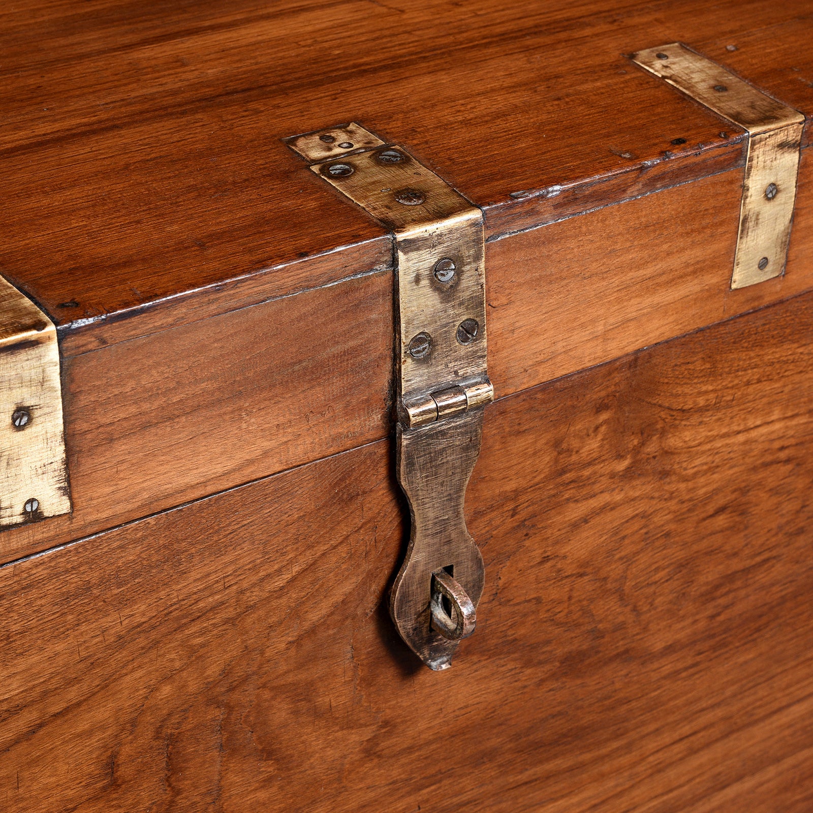 Brass Bound Teak Indian Military Chest From Rajasthan -19thC - Image 5