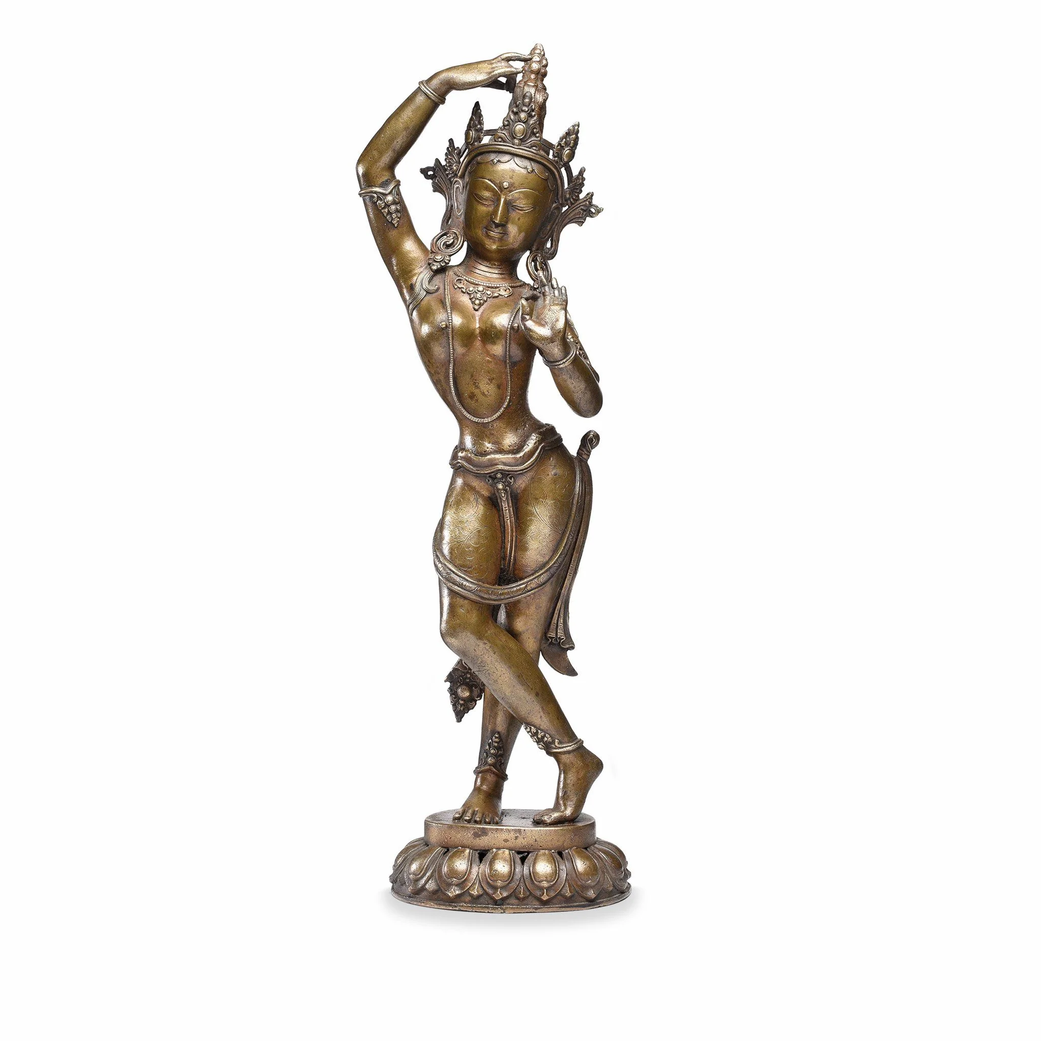 Bronze Statue of Parvati From Nepal - Early 20thC