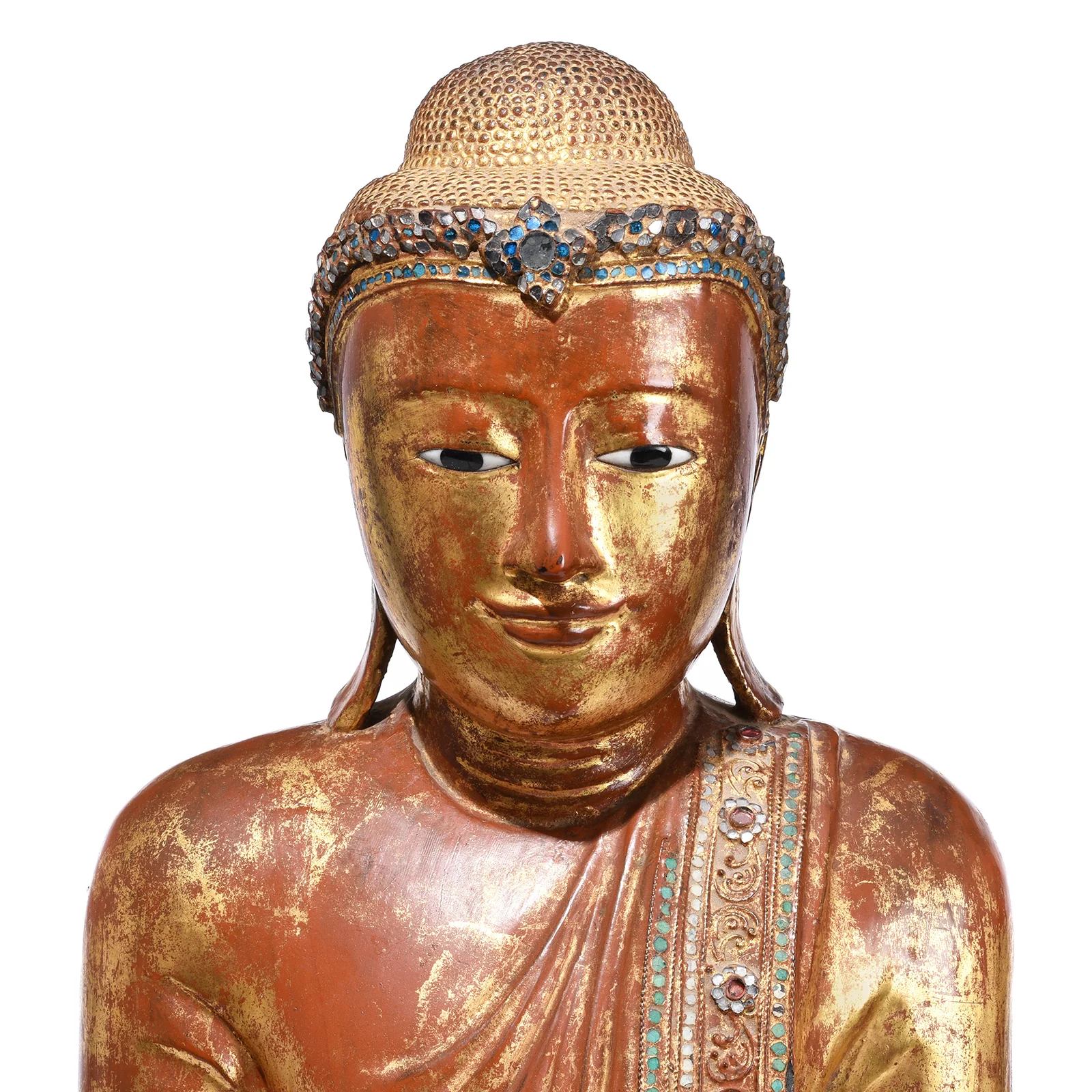 Gilded Burmese Standing Buddha from Mandalay - 19th Century - Image 2