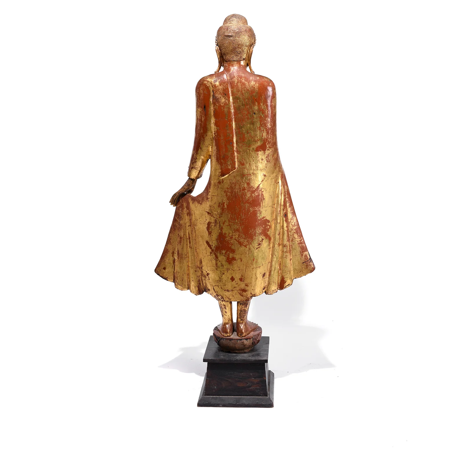 Gilded Burmese Standing Buddha from Mandalay - 19th Century - Image 7