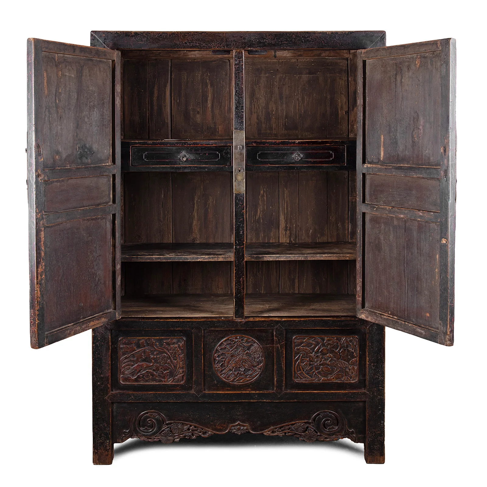 Carved Chinese Wedding Cabinet From Shanxi -19th Century - Image 3