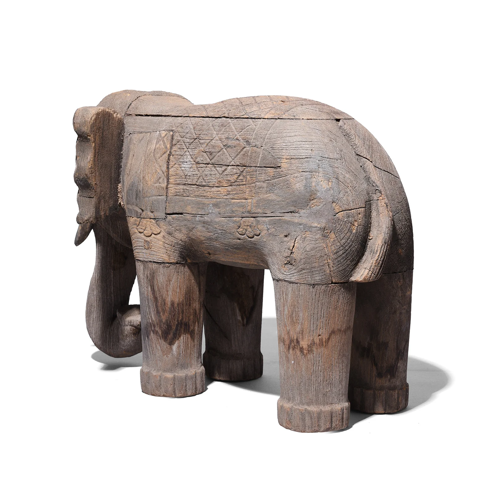 Teak Elephant Statue From Gujarat - 19th Century - Image 3