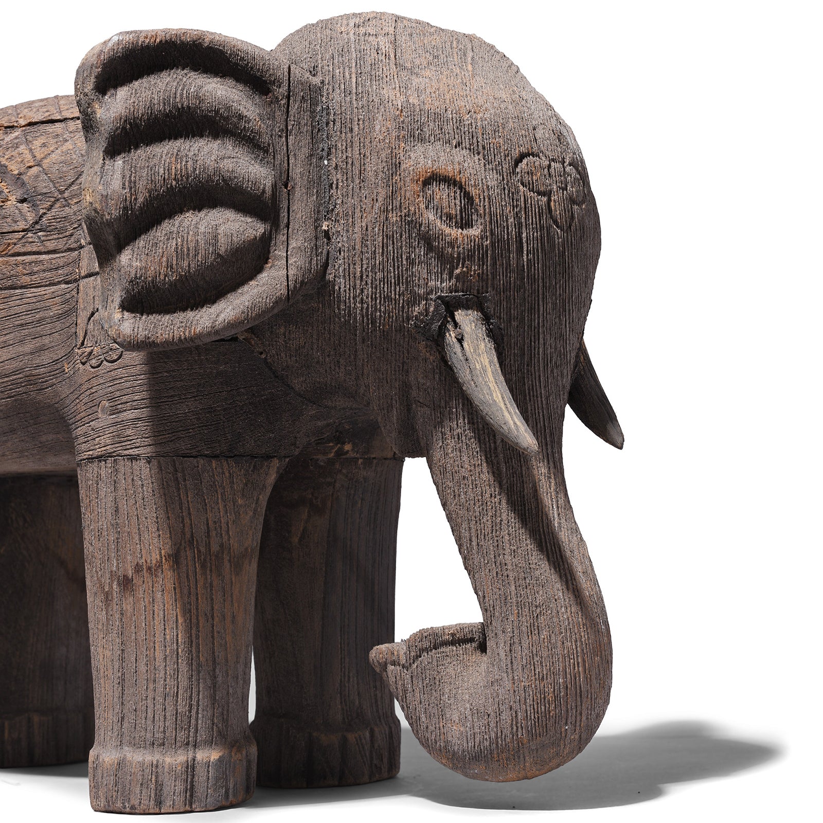 Teak Elephant Statue From Gujarat - 19th Century - Image 4