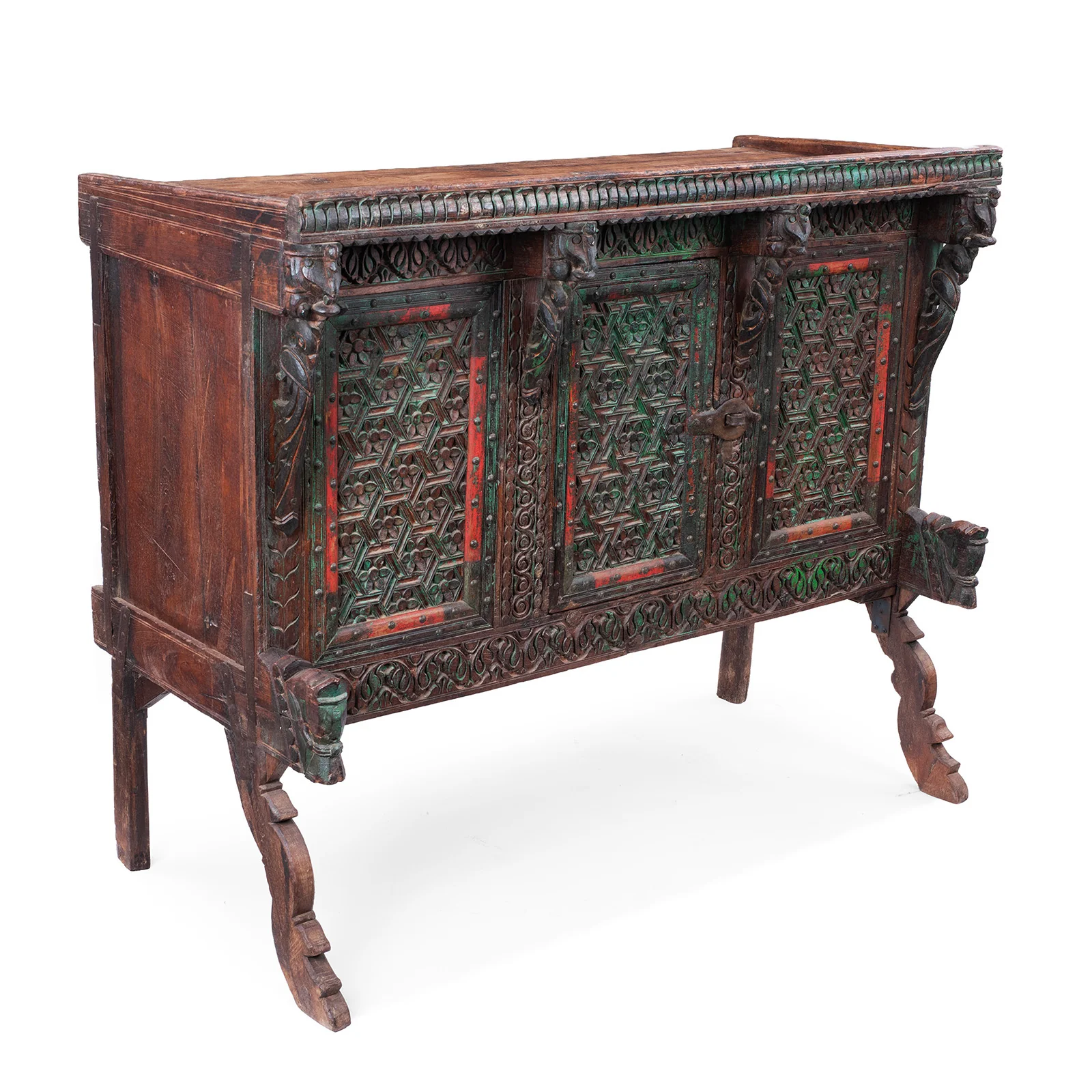 Painted Majus Dowry Chest From Saurashtra - 19th Century - Image 3