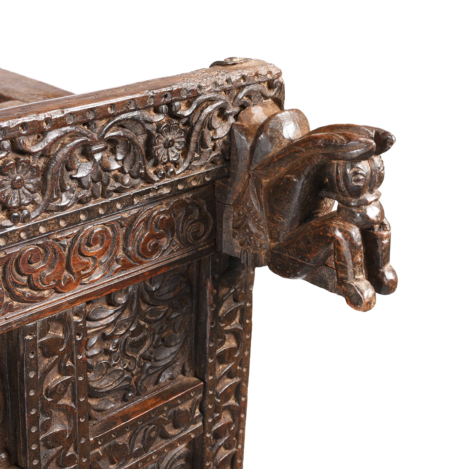 Carved Indian 'Majus' Dowry Chest From Saurashtra - 19thC - Image 3