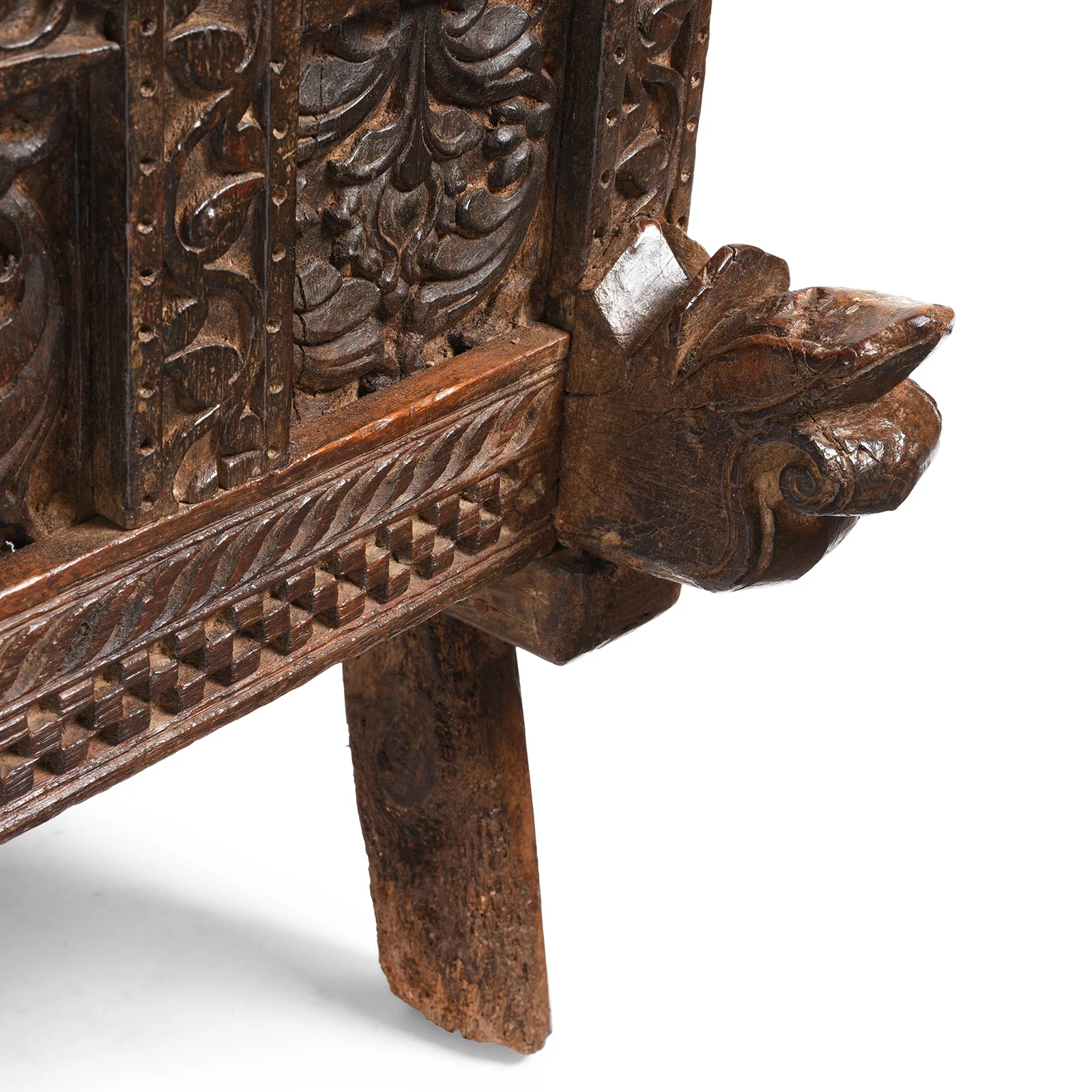 Carved Indian 'Majus' Dowry Chest From Saurashtra - 19thC - Image 7
