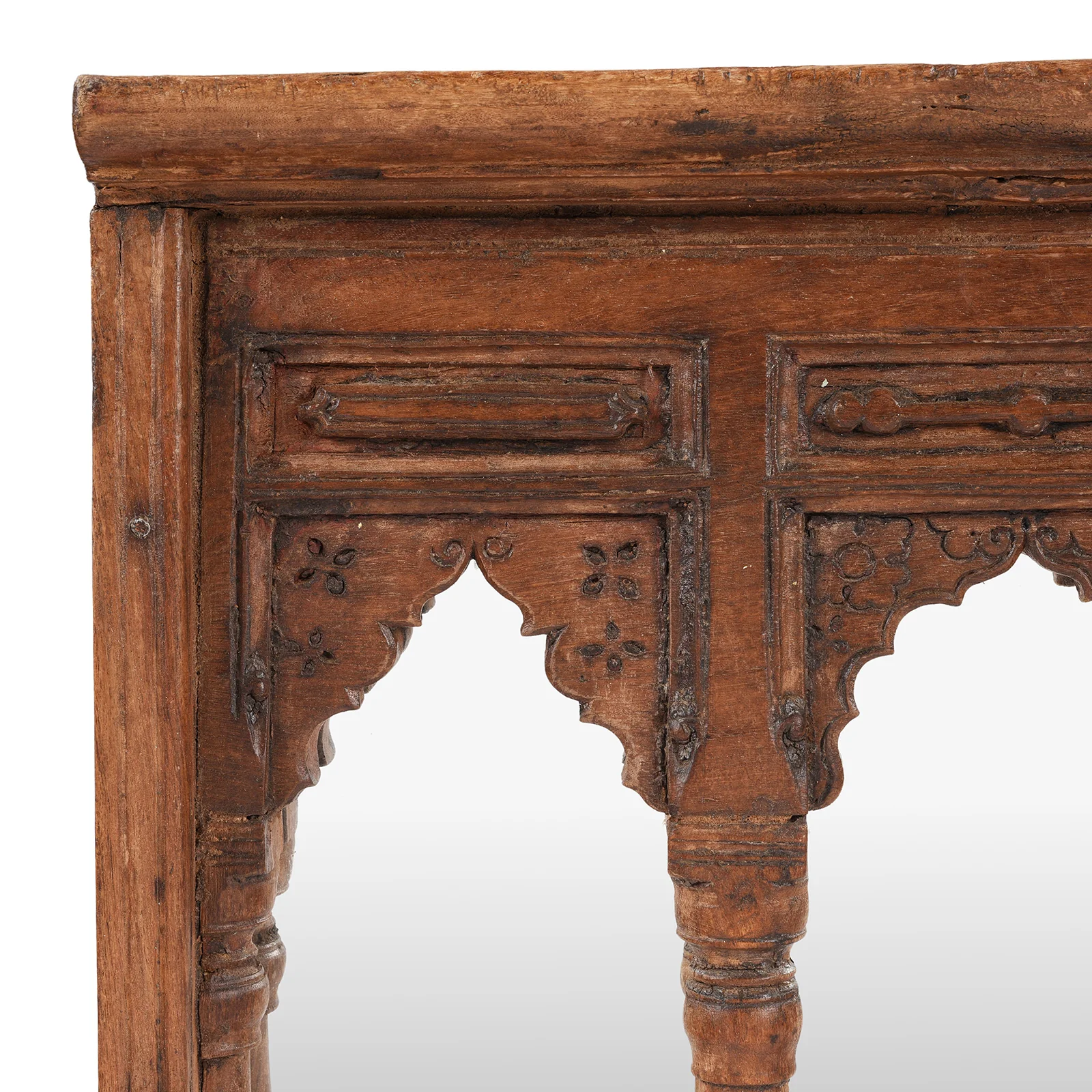 Carved Teak Triple Arch Window Mirror - 19th Century - Image 2