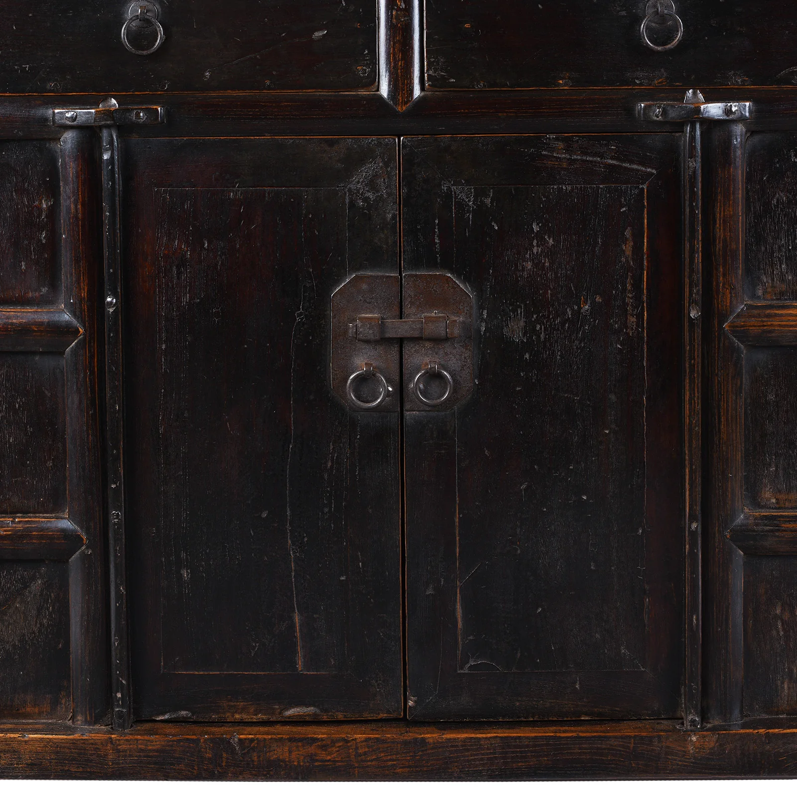 Black Lacquer Elm Two Drawer Cabinet From Shanxi - Late 19th Century - Image 8