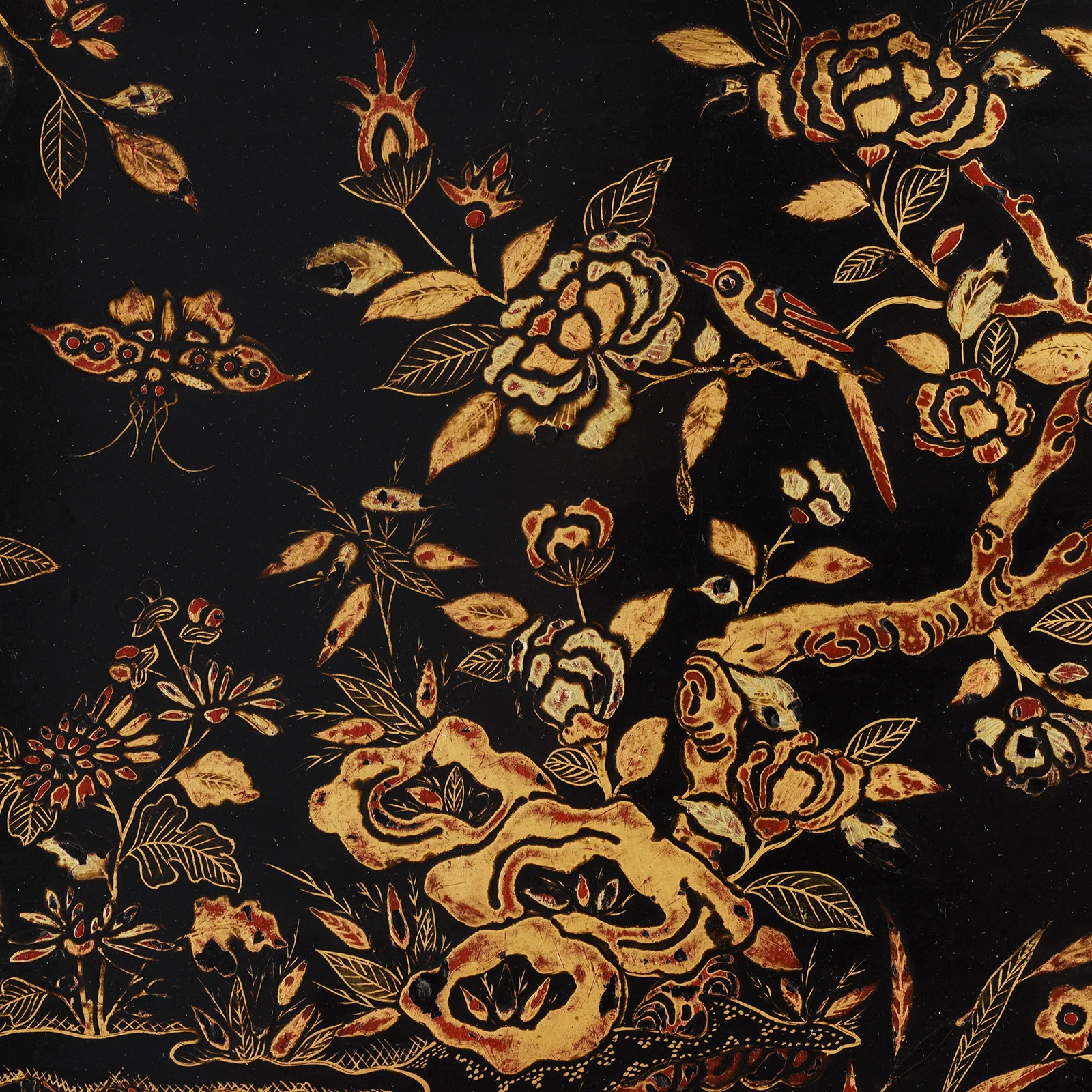 Canton Export Black Lacquer Sewing Box - Qing Dynasty - 19th Century - Image 12