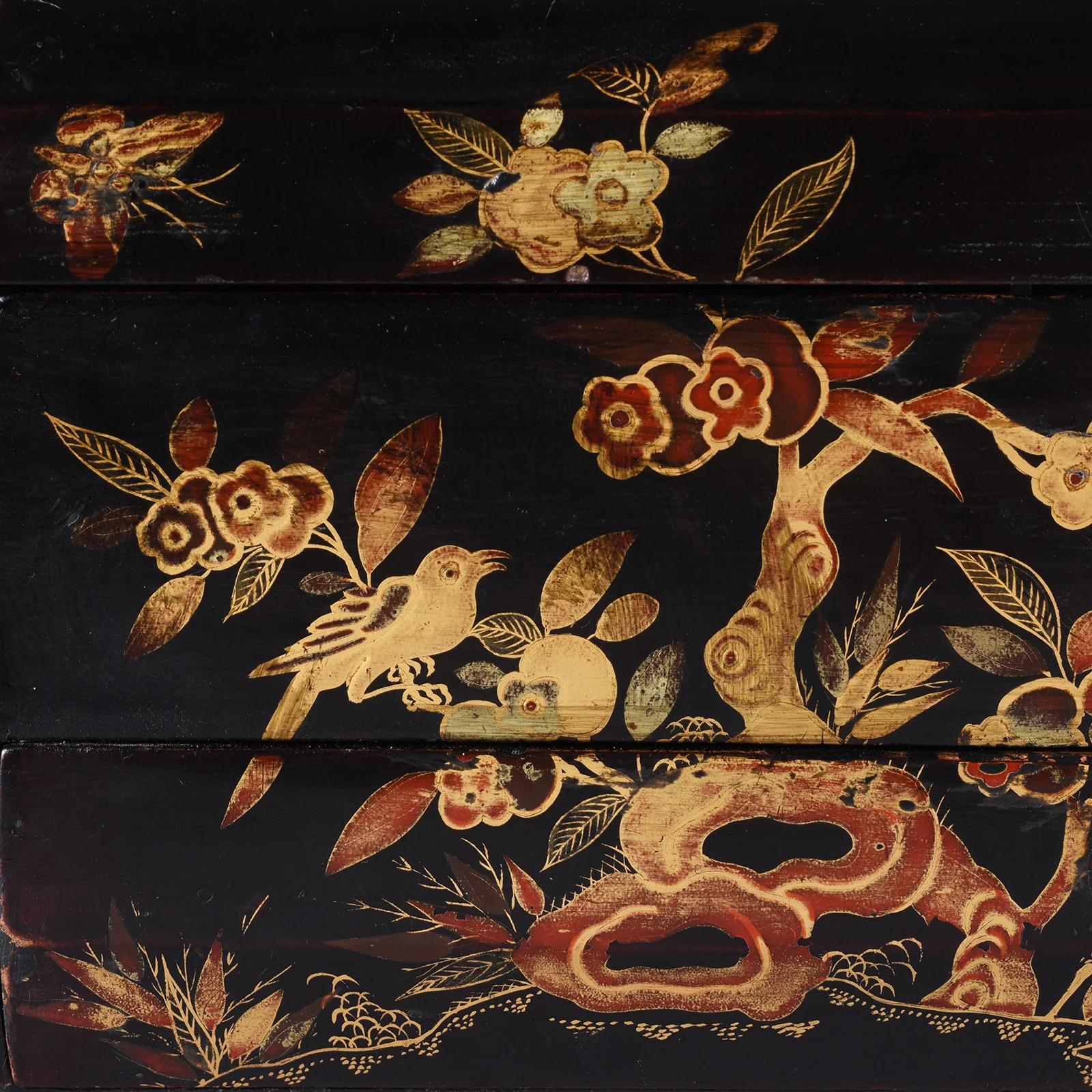 Canton Export Black Lacquer Sewing Box - Qing Dynasty - 19th Century - Image 14