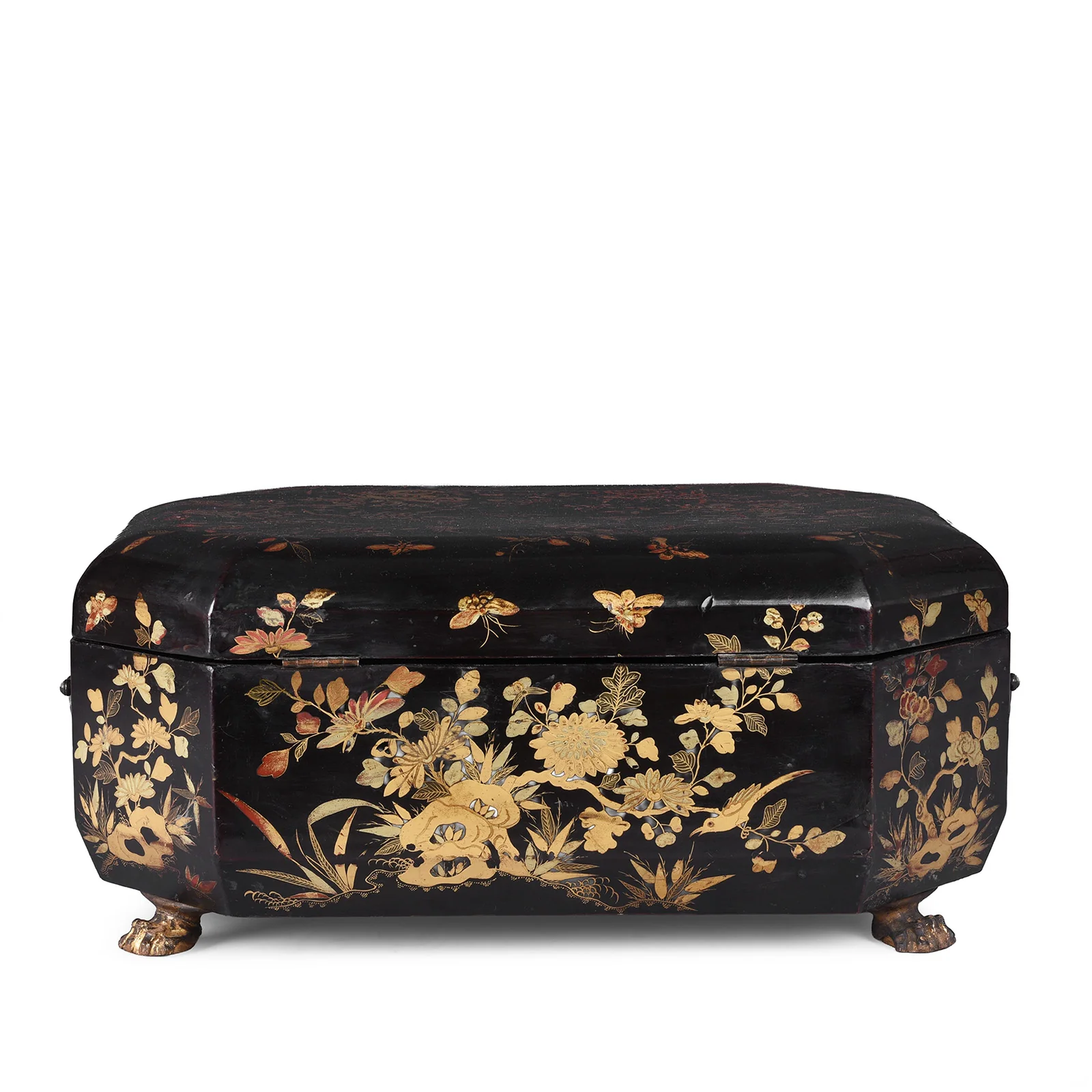 Canton Export Black Lacquer Sewing Box - Qing Dynasty - 19th Century - Image 5
