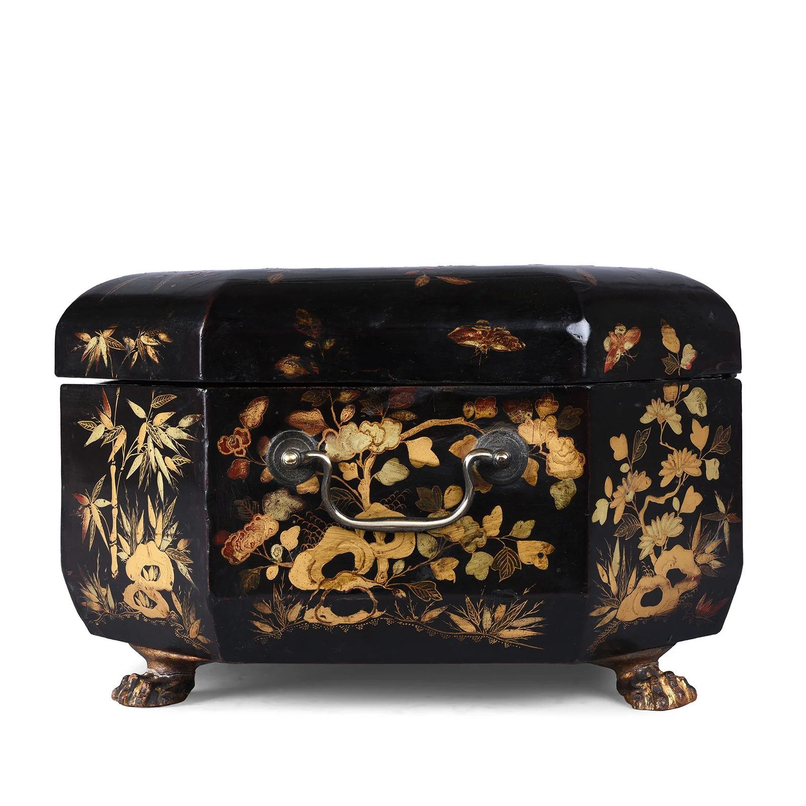Canton Export Black Lacquer Sewing Box - Qing Dynasty - 19th Century - Image 6