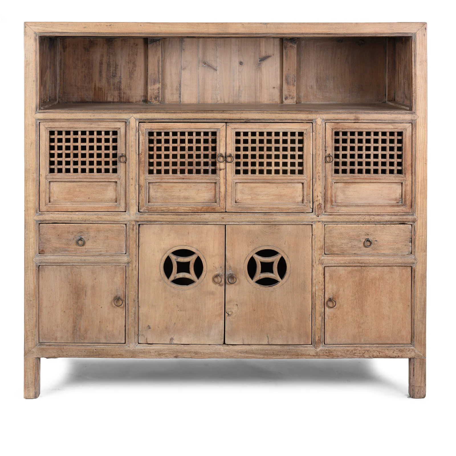 Chinese Elm Kitchen Cabinet From Hebei - 19th Century