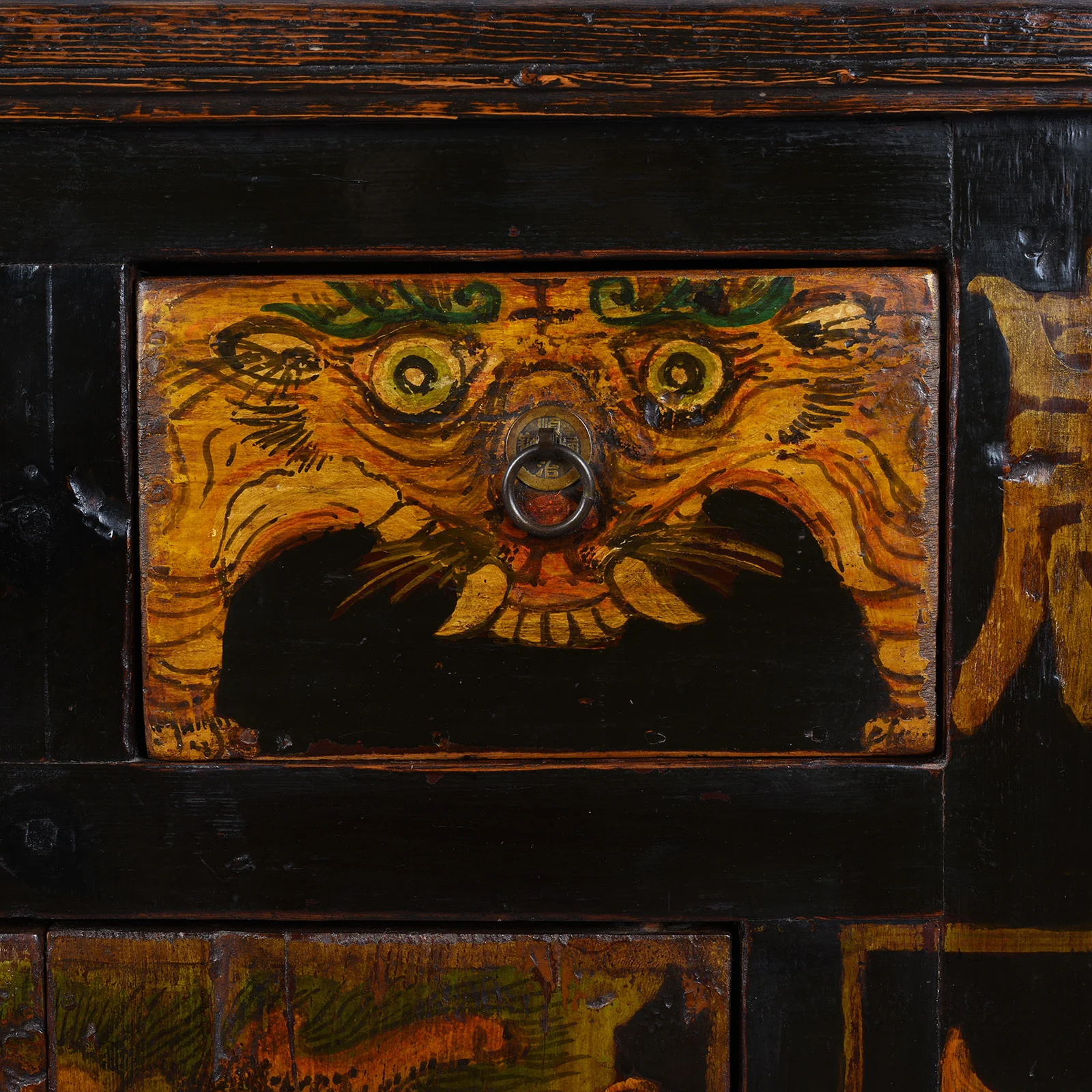 Painted Tiger & Dragon Cabinet From Qinghai- 19th Century - Image 10
