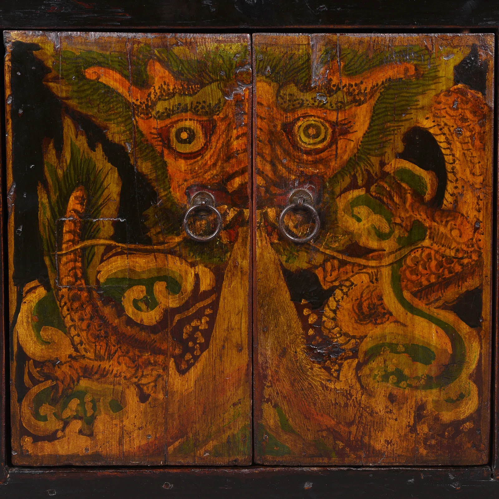 Painted Tiger & Dragon Cabinet From Qinghai- 19th Century - Image 4