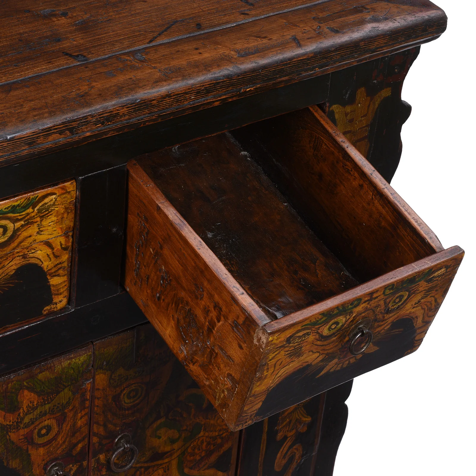 Painted Tiger & Dragon Cabinet From Qinghai- 19th Century - Image 9