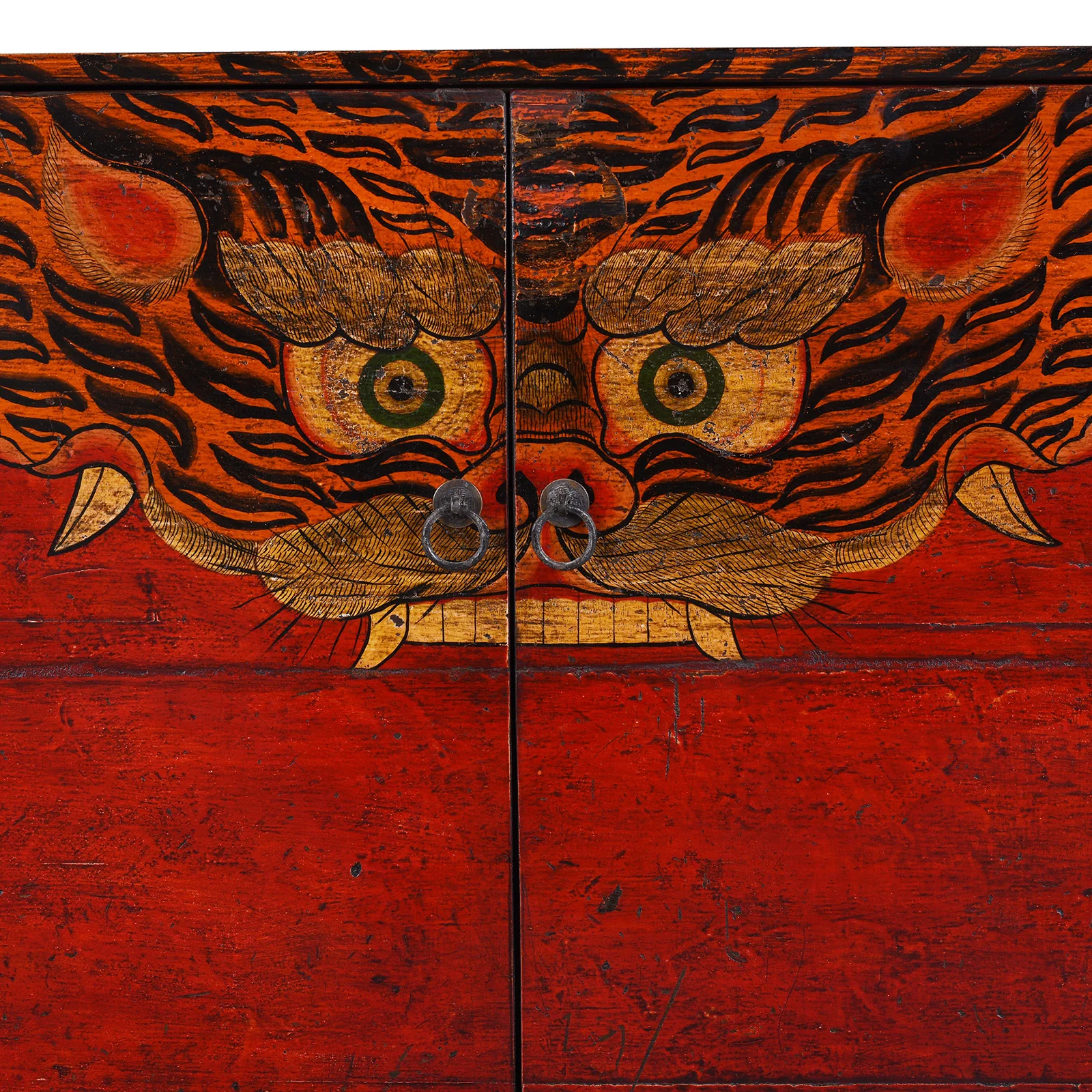 Painted Tiger Cabinet From Qinghai - 19th Century - Image 2