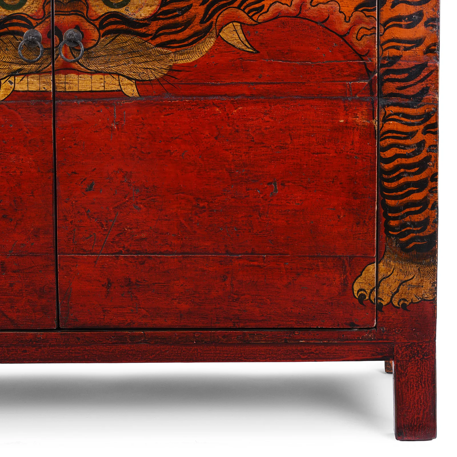 Painted Tiger Cabinet From Qinghai - 19th Century - Image 5