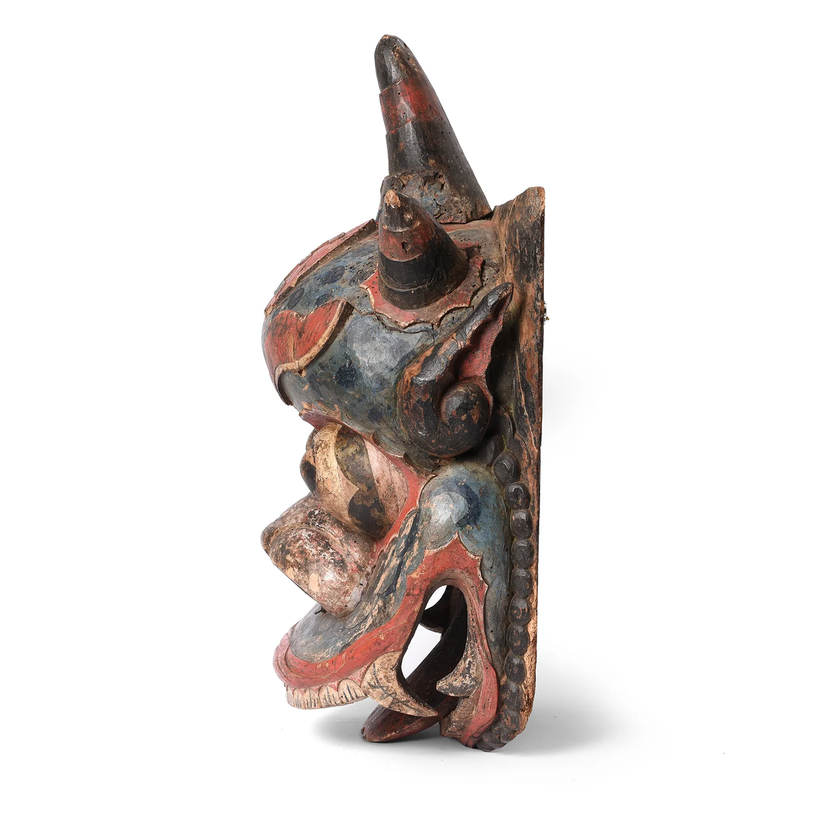 Polychrome Tiger/Lion Nuo Mask From Shanxi - 19thC - Image 3