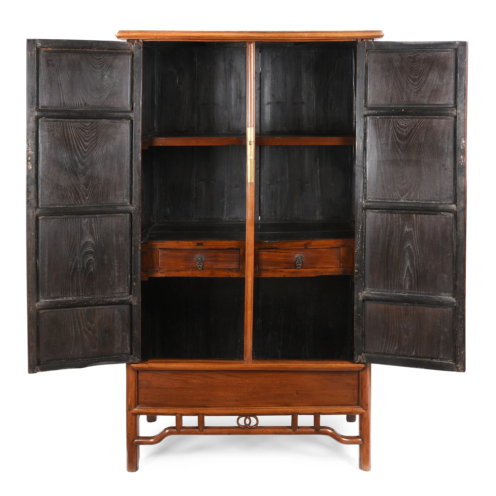 Chinese Red Elm Taper Cabinet - Qing Dynasty - Image 3