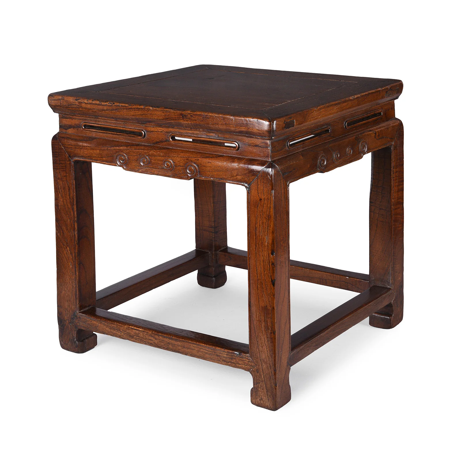 Red Elm Square Side Table From Jiangsu - 19th Century - Image 3