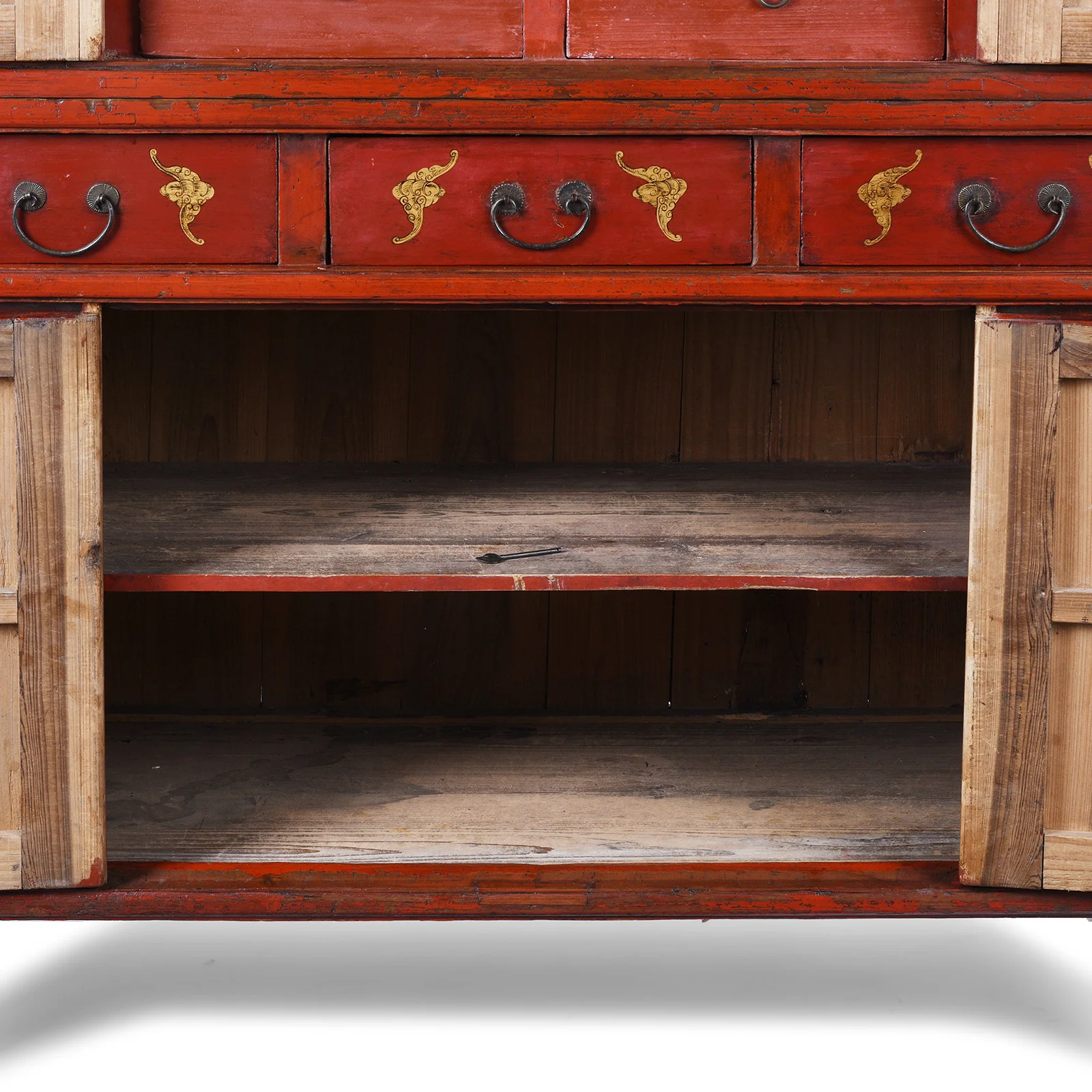 Red Lacquer Wedding Cabinet From Fujian - 19th Century - Image 10