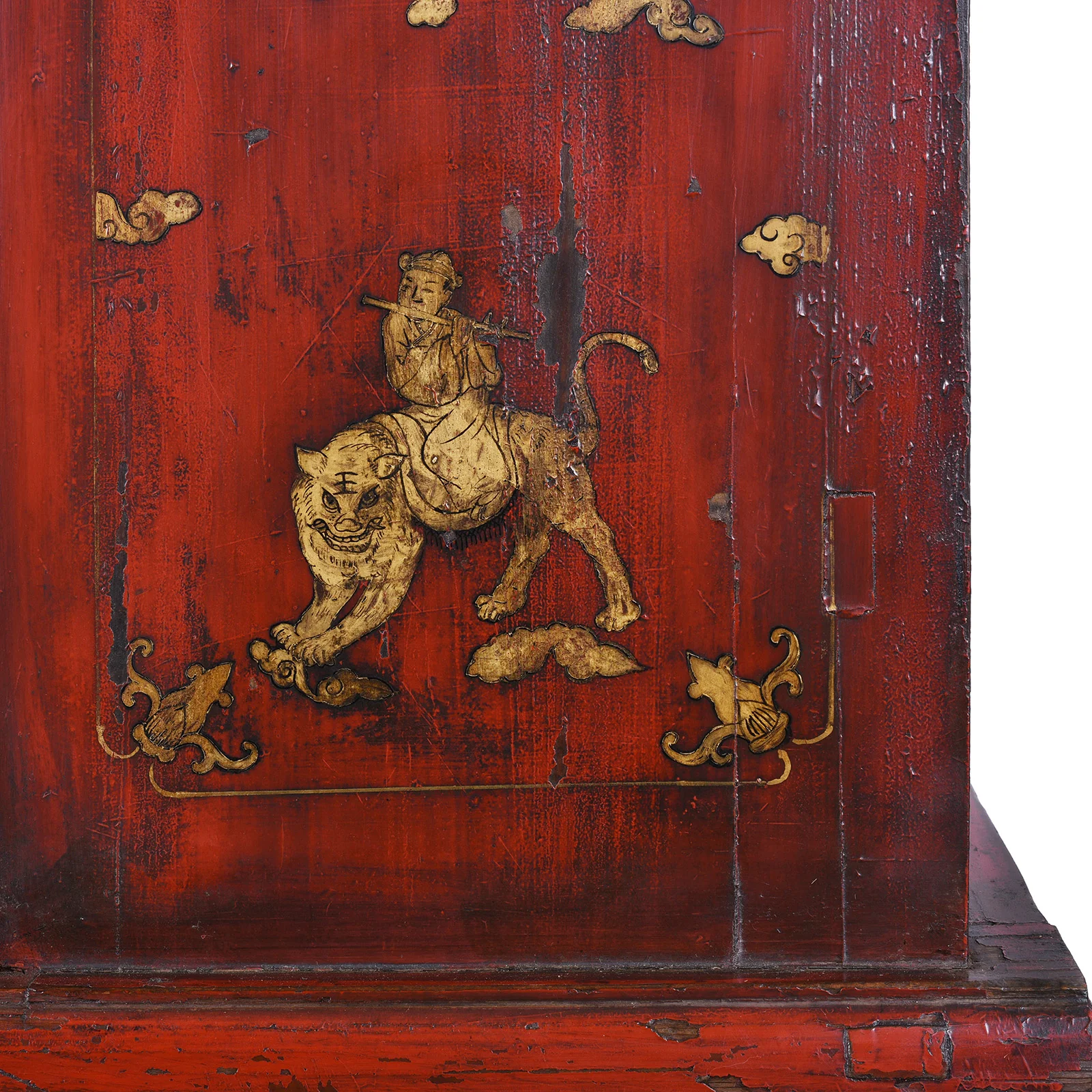 Red Lacquer Wedding Cabinet From Fujian - 19th Century - Image 12
