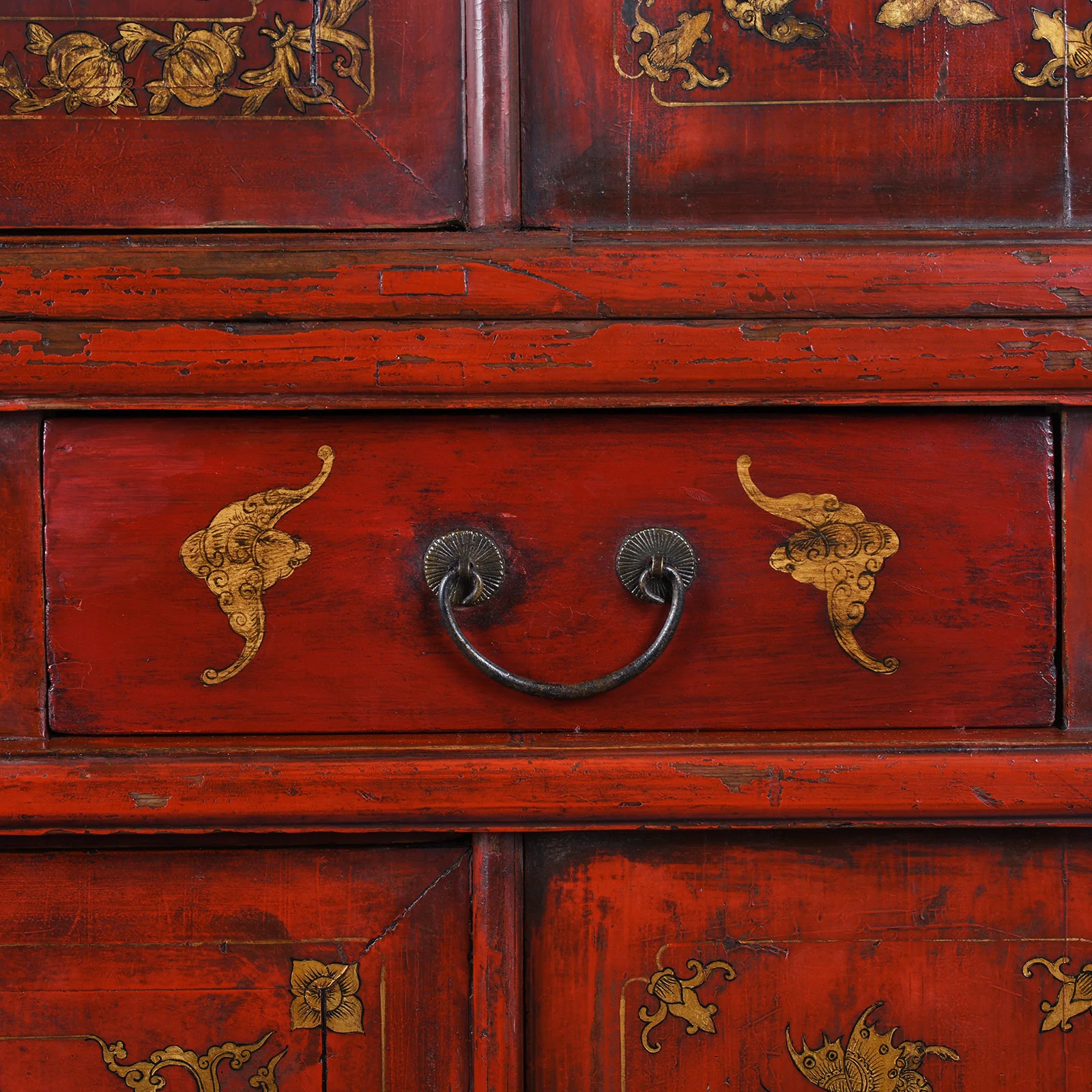 Red Lacquer Wedding Cabinet From Fujian - 19th Century - Image 15