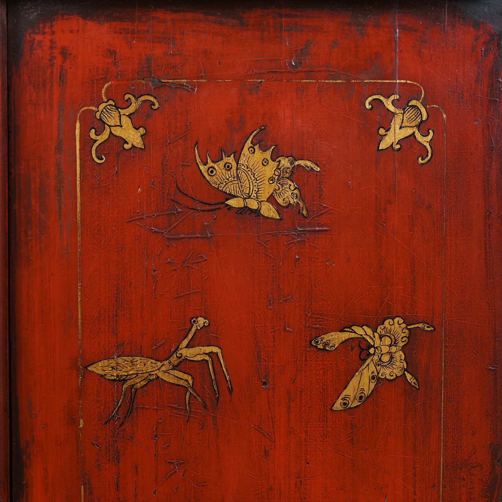 Red Lacquer Wedding Cabinet From Fujian - 19th Century - Image 17