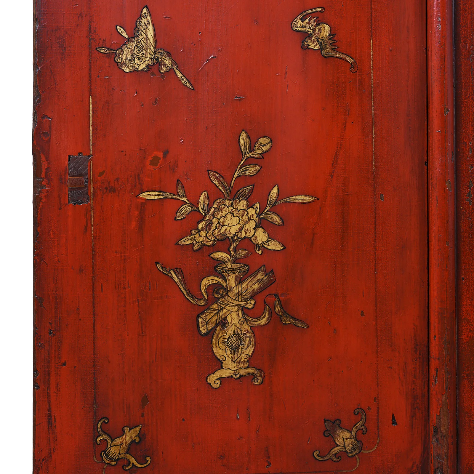 Red Lacquer Wedding Cabinet From Fujian - 19th Century - Image 18