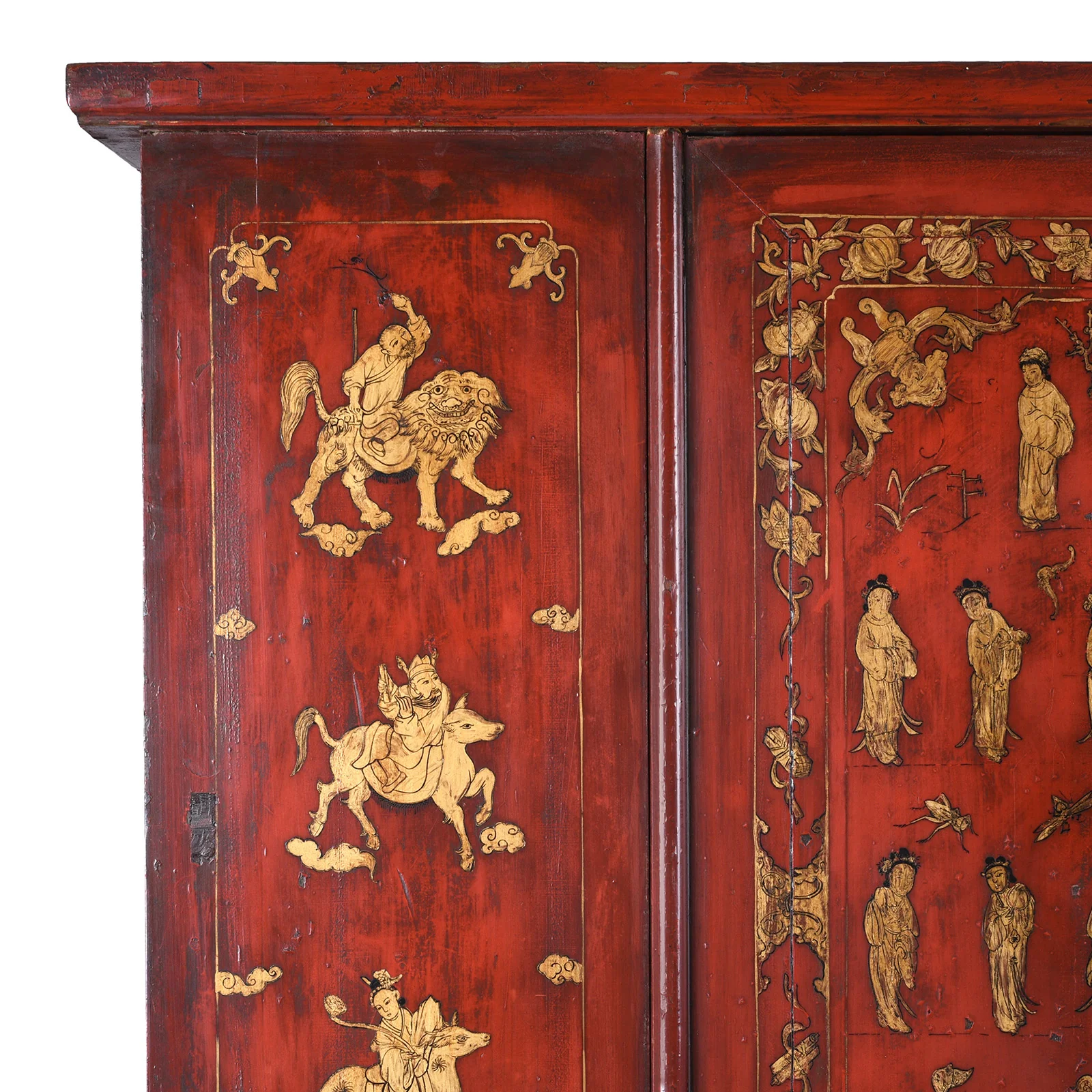 Red Lacquer Wedding Cabinet From Fujian - 19th Century - Image 2