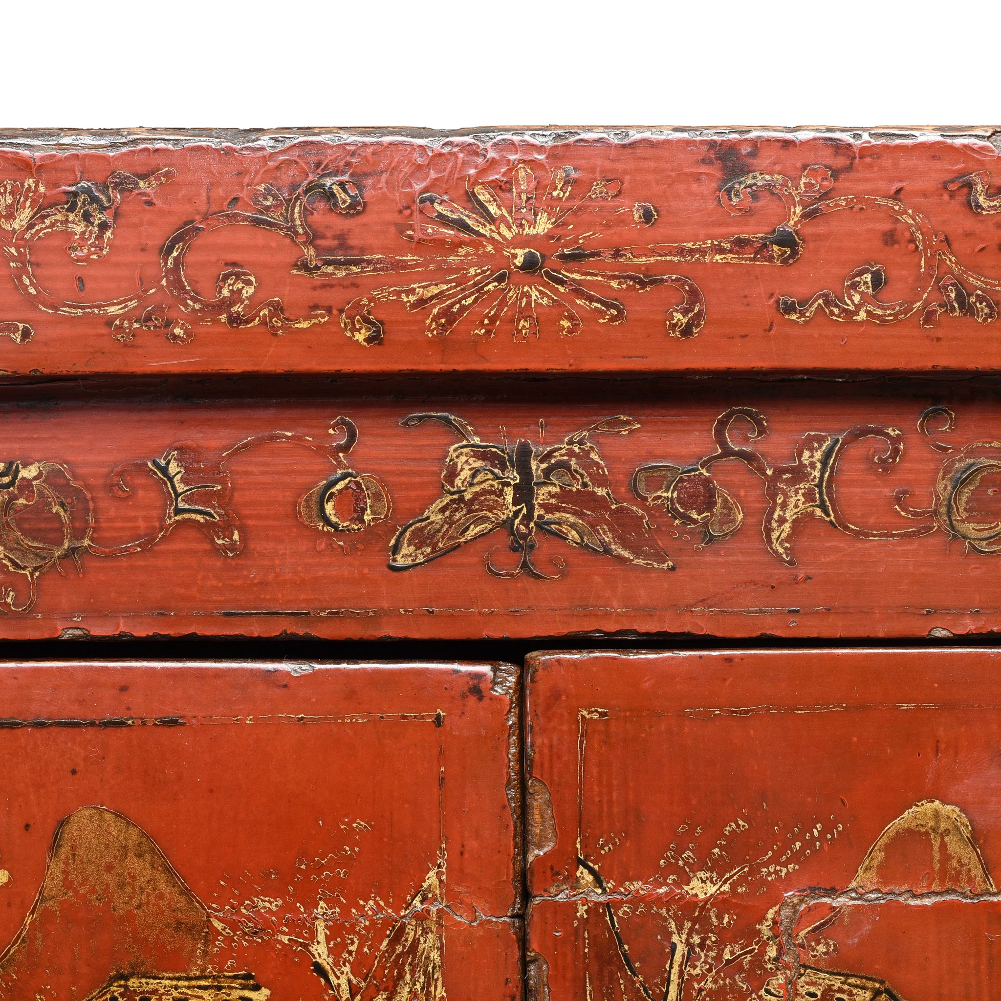 Red Lacquer Bedside Cabinet from Shanxi - Early 19thC - Image 3