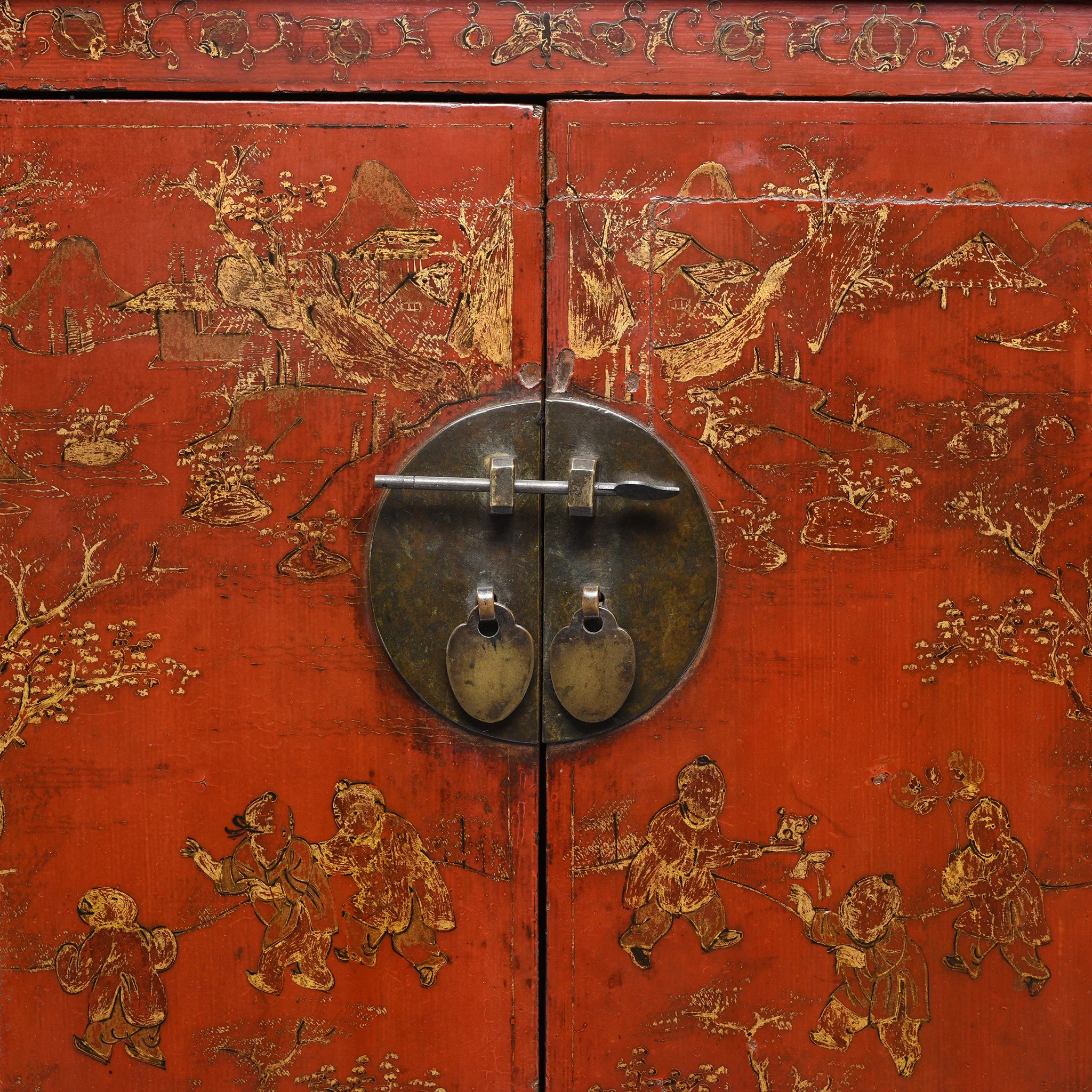 Red Lacquer Bedside Cabinet from Shanxi - Early 19thC - Image 6