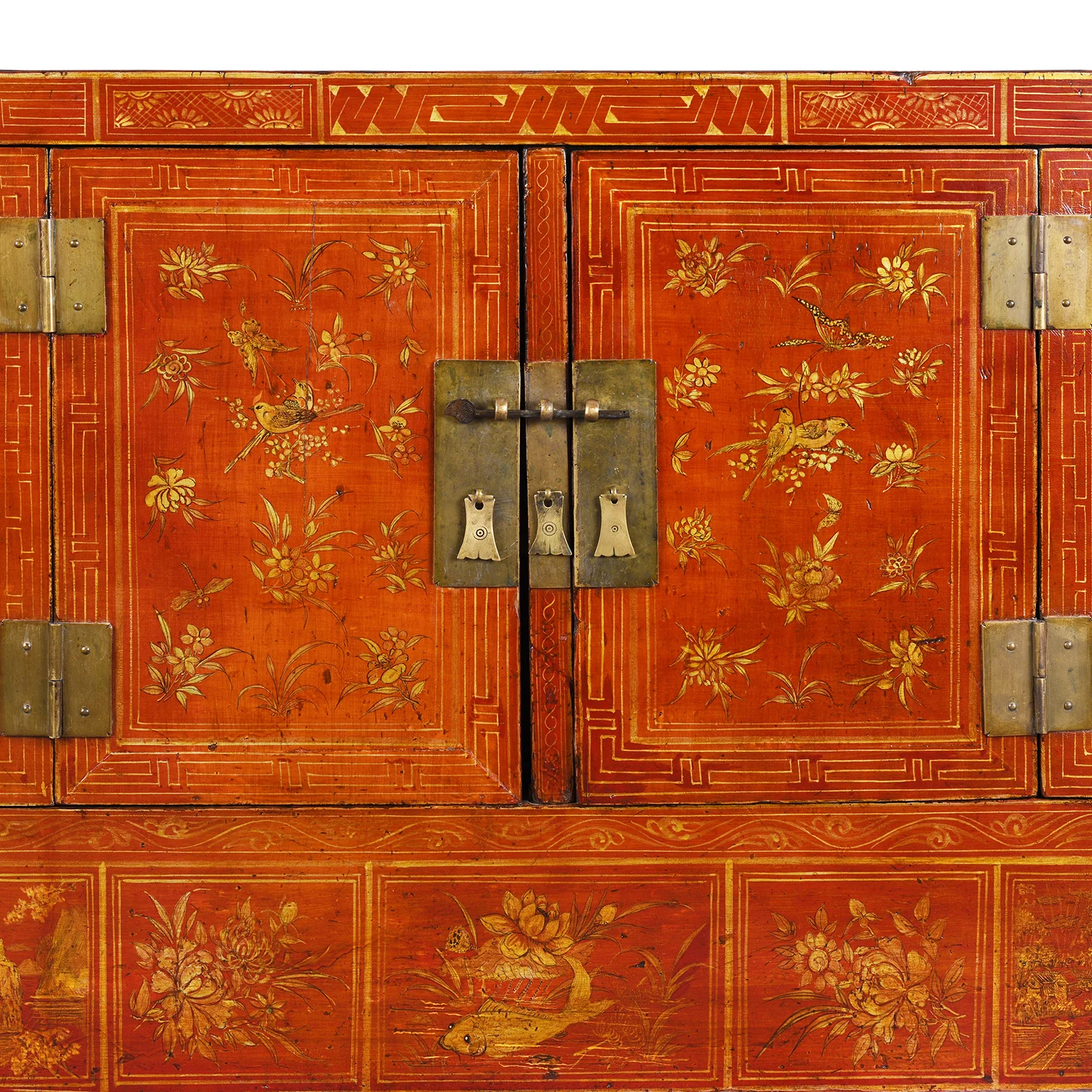Red Lacquer Dongbei Sideboard - Ca 1920 - Image 3