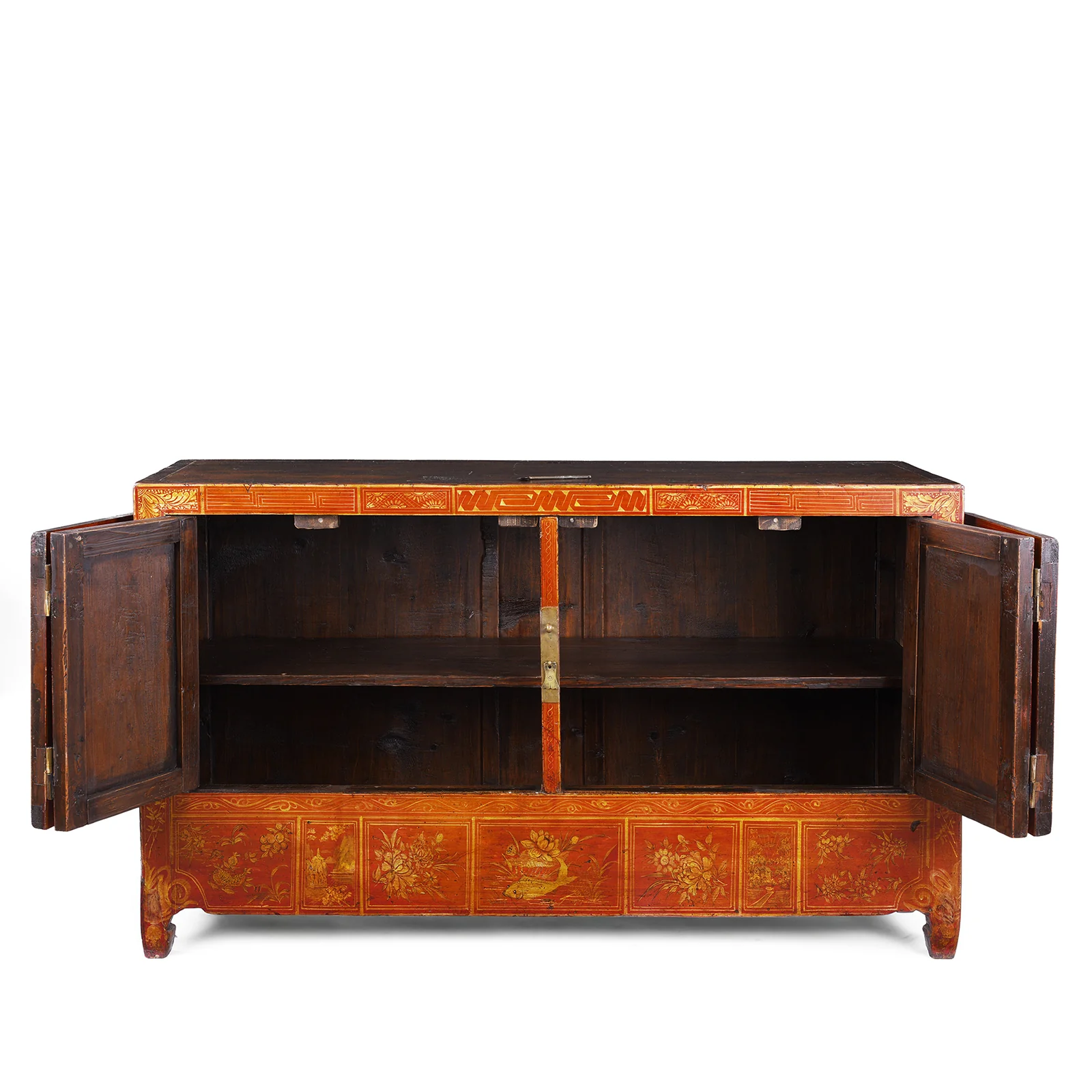 Red Lacquer Dongbei Sideboard - Ca 1920 - Image 4