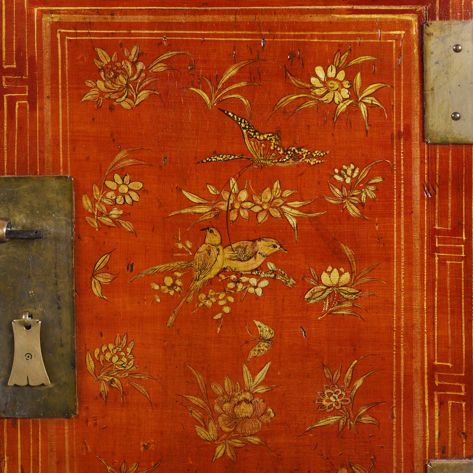 Red Lacquer Dongbei Sideboard - Ca 1920 - Image 8