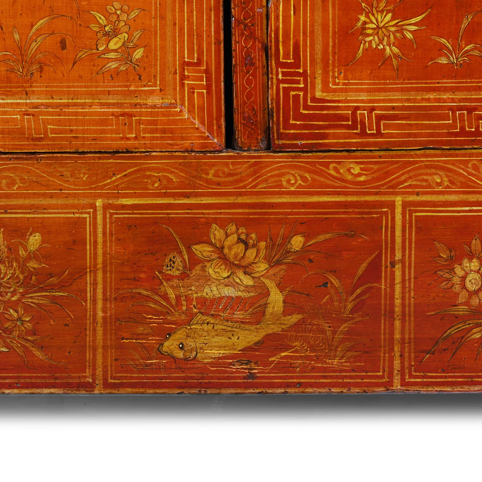 Red Lacquer Dongbei Sideboard - Ca 1920 - Image 9