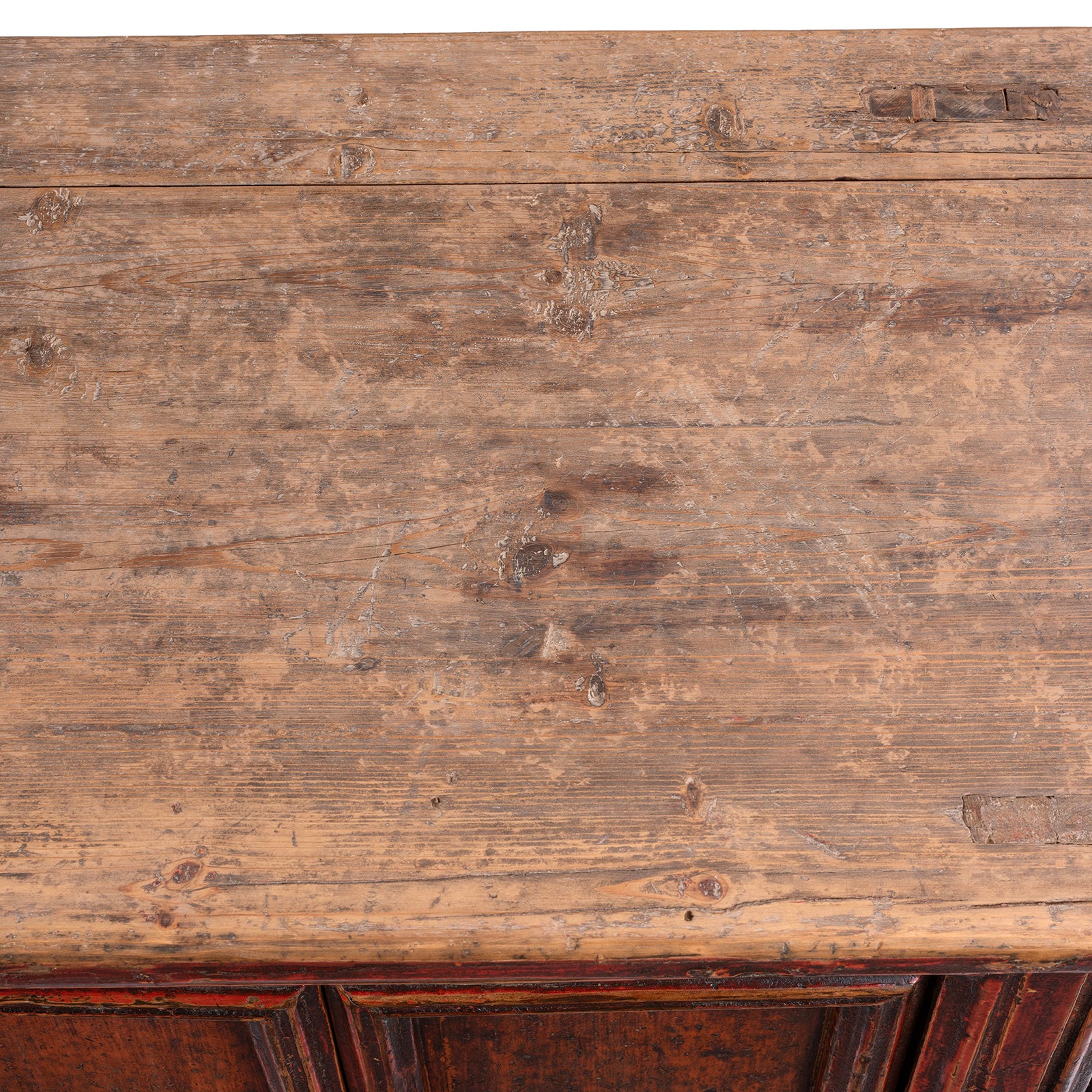 Red Lacquer Sideboard From Gansu - 19th Century - Image 10
