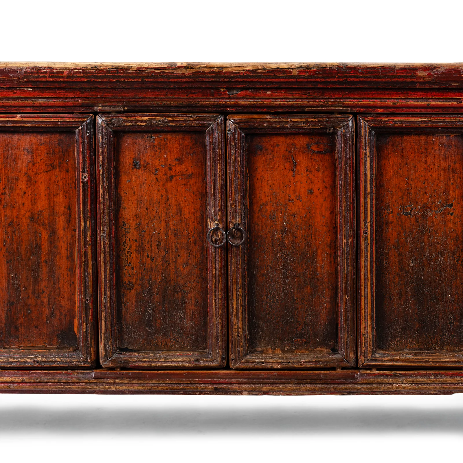 Red Lacquer Sideboard From Gansu - 19th Century - Image 5