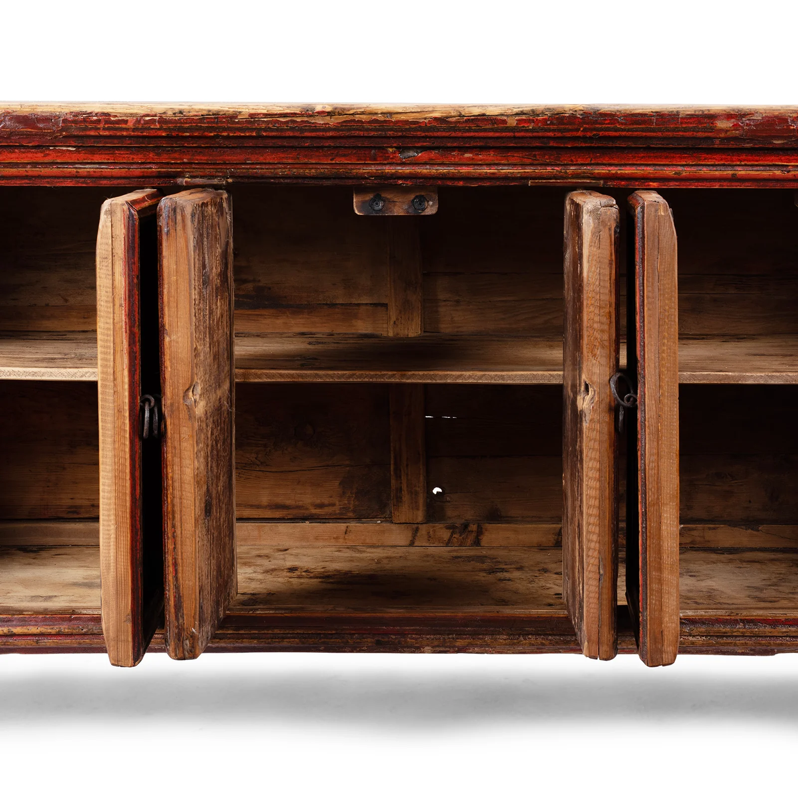 Red Lacquer Sideboard From Gansu - 19th Century - Image 6